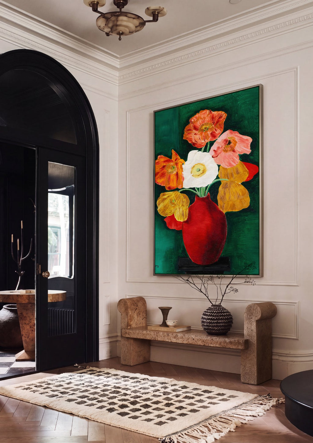 Quadro Decorativo 'Flores no Vaso' - Moïse Kisling em ambiente decorado