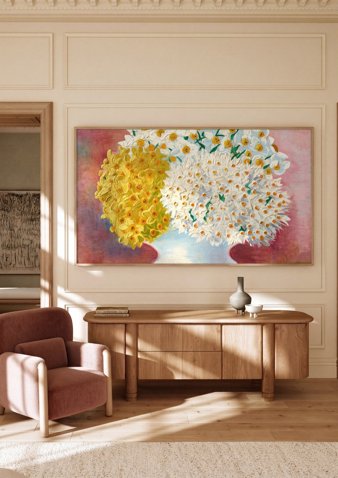 Quadro Decorativo 'Vaso de Flores' - Moïse Kisling em ambiente decorado