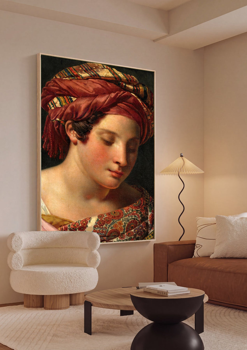 Quadro Decorativo A Jovem Beduína - Anne-Louis Girodet em ambiente decorado
