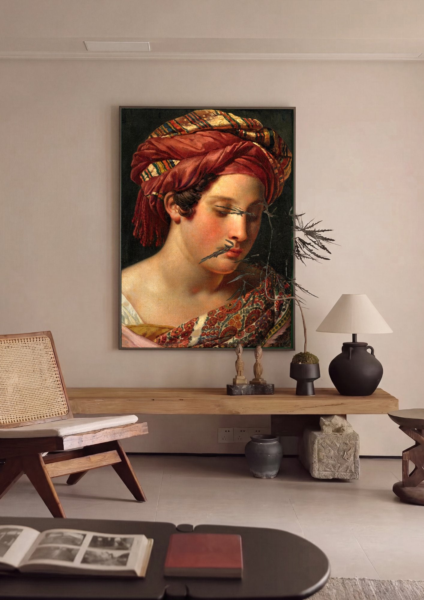 Quadro Decorativo A Jovem Beduína - Anne-Louis Girodet em ambiente decorado