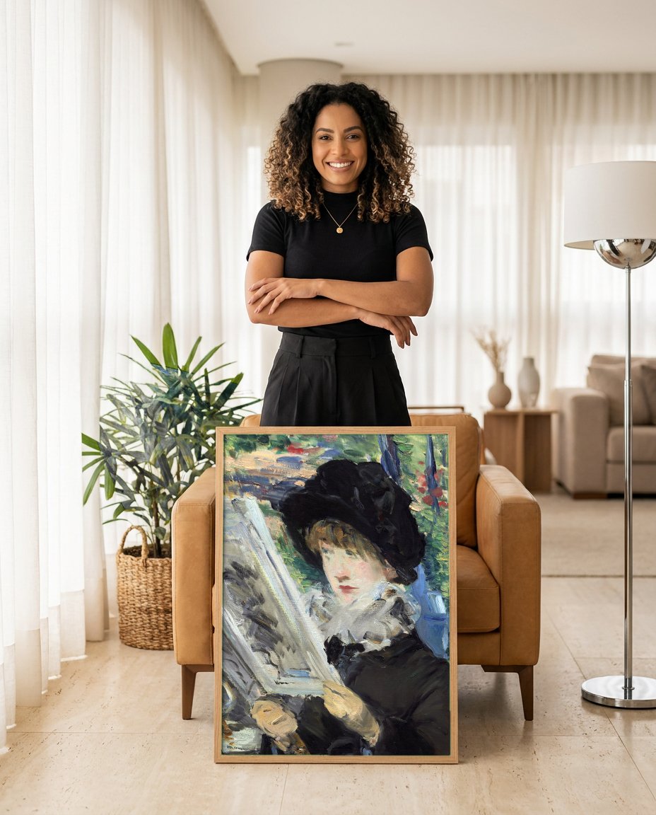 Quadro Decorativo A Leitura (La Lecture) - Manet com modelo em ambiente
