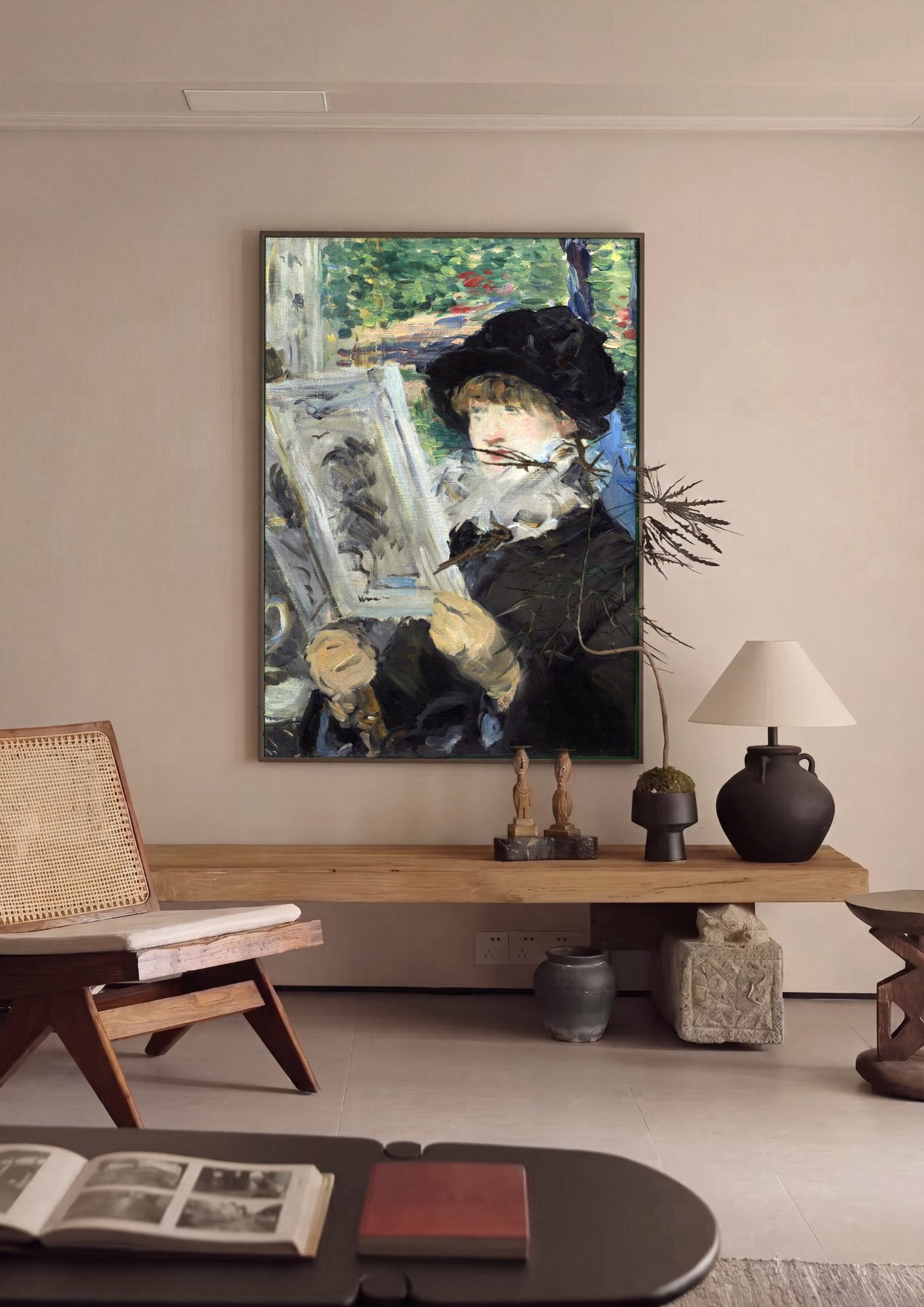 Quadro Decorativo A Leitura (La Lecture) - Manet em ambiente decorado