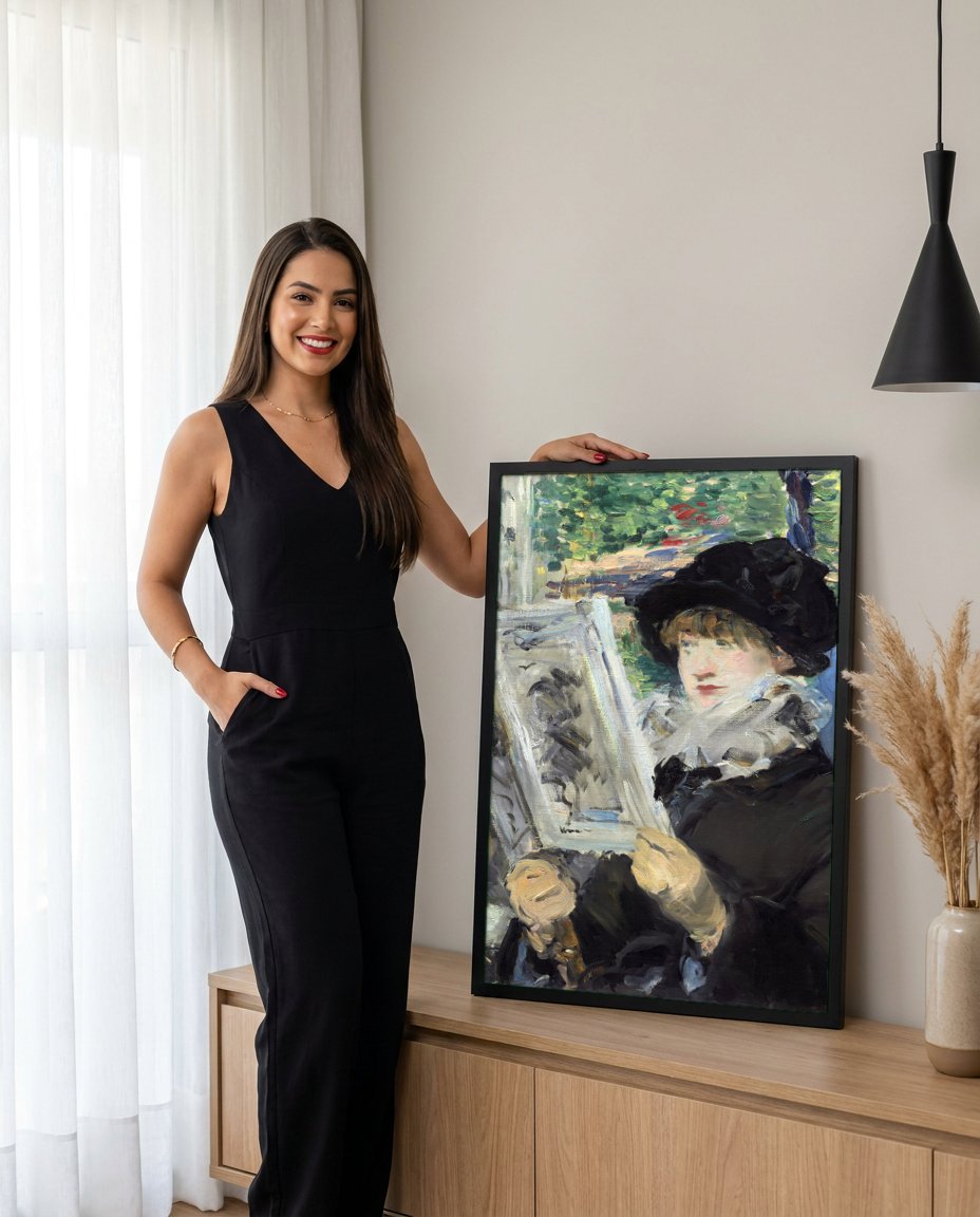 Quadro Decorativo A Leitura (La Lecture) - Manet com modelo em ambiente
