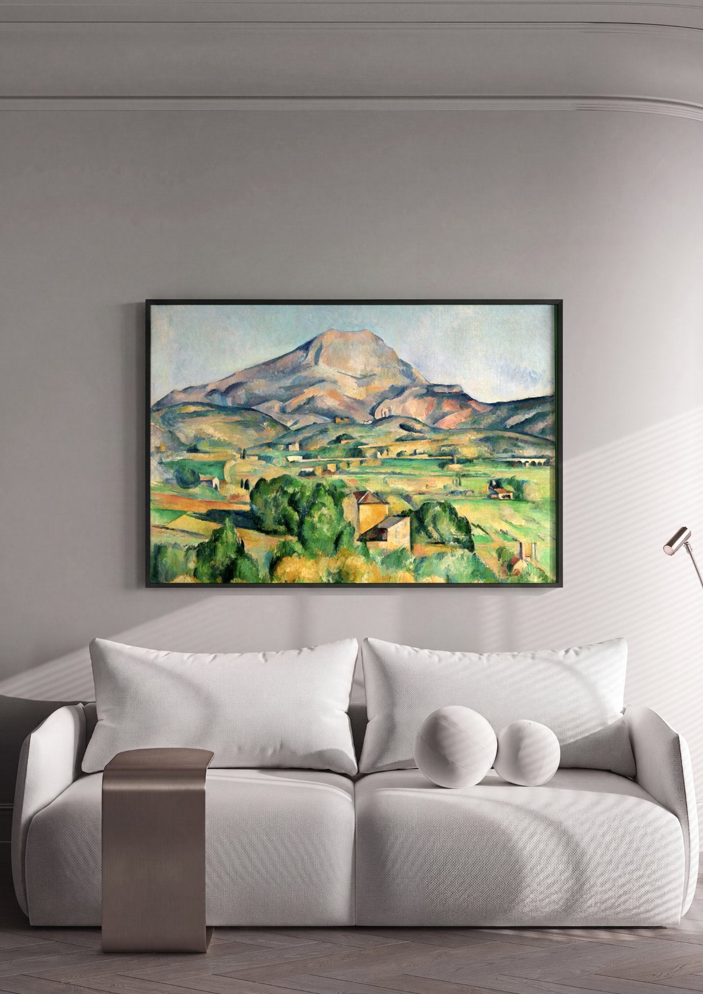 Quadro Decorativo Mont Sainte-Victoire - Paul Cézanne em ambiente decorado