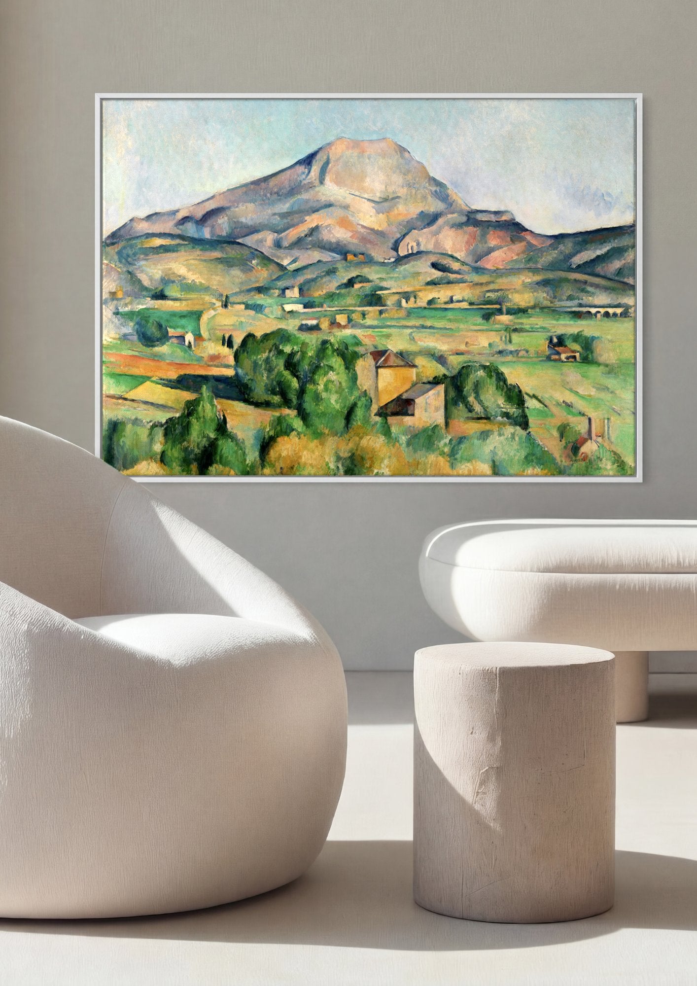 Quadro Decorativo Mont Sainte-Victoire - Paul Cézanne em ambiente decorado