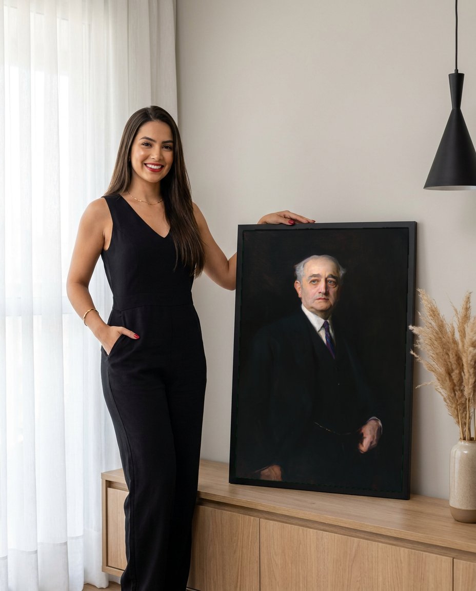 Quadro Decorativo Retrato de Dignidade - Philip Alexius de László com modelo em ambiente