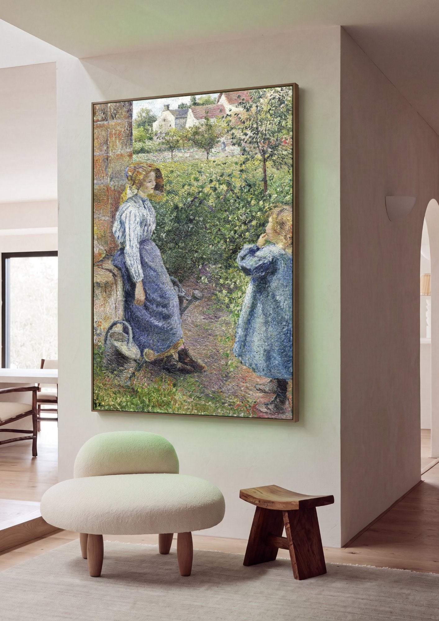 Quadro Decorativo Cenas Rurais - Camille Pissarro em ambiente decorado