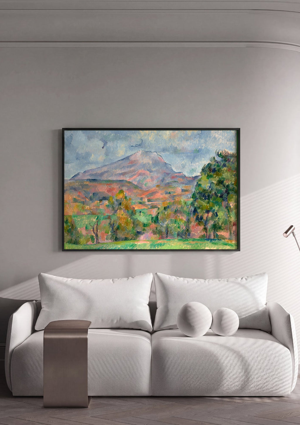 Quadro Decorativo Mont Sainte-Victoire - Paul Cézanne em ambiente decorado