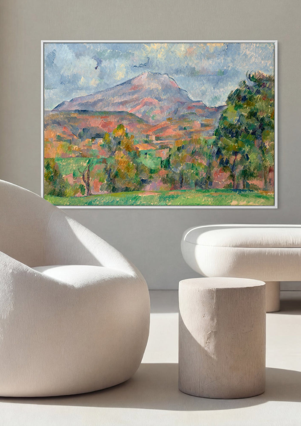 Quadro Decorativo Mont Sainte-Victoire - Paul Cézanne em ambiente decorado