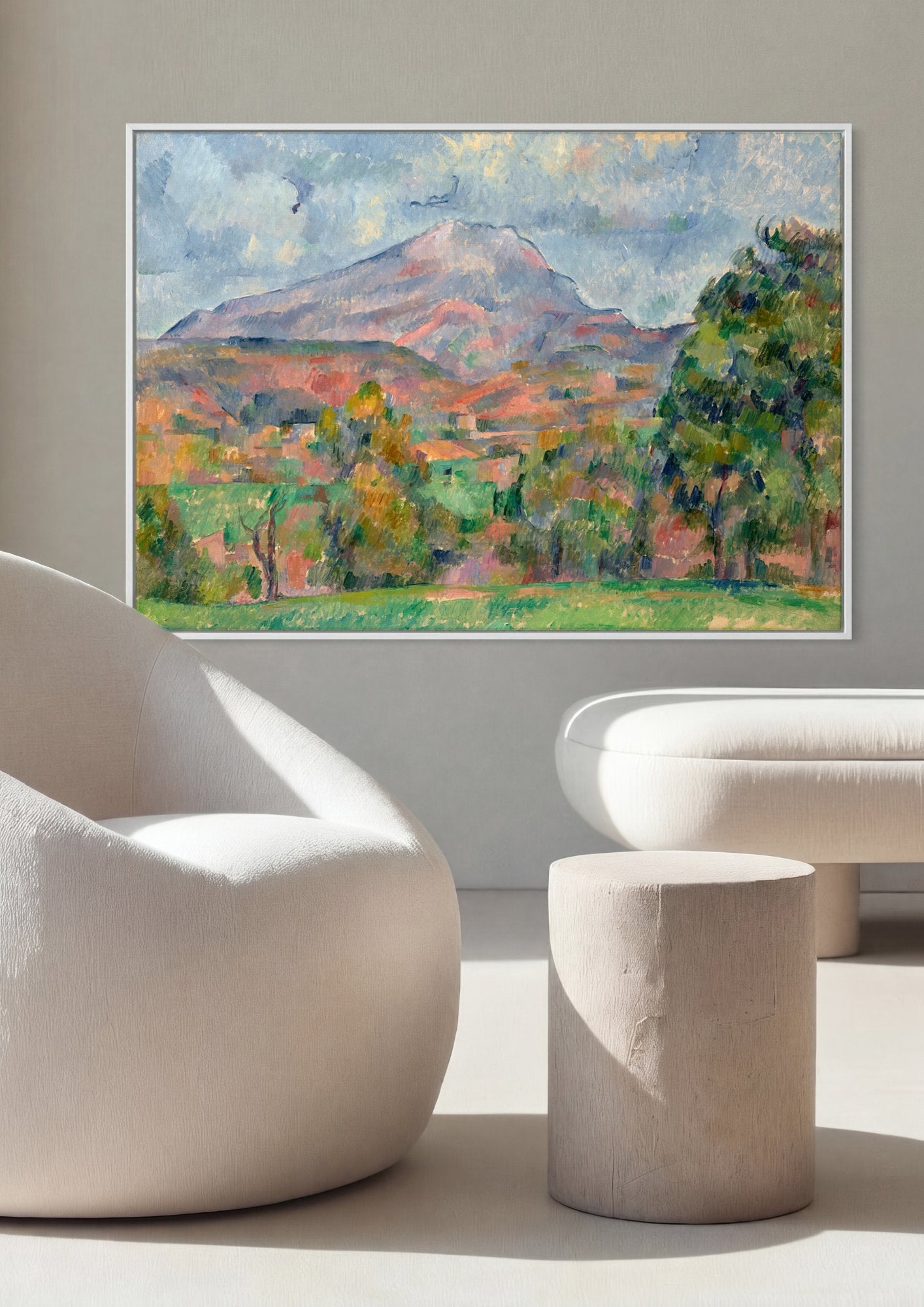 Quadro Decorativo Mont Sainte-Victoire - Paul Cézanne em ambiente decorado