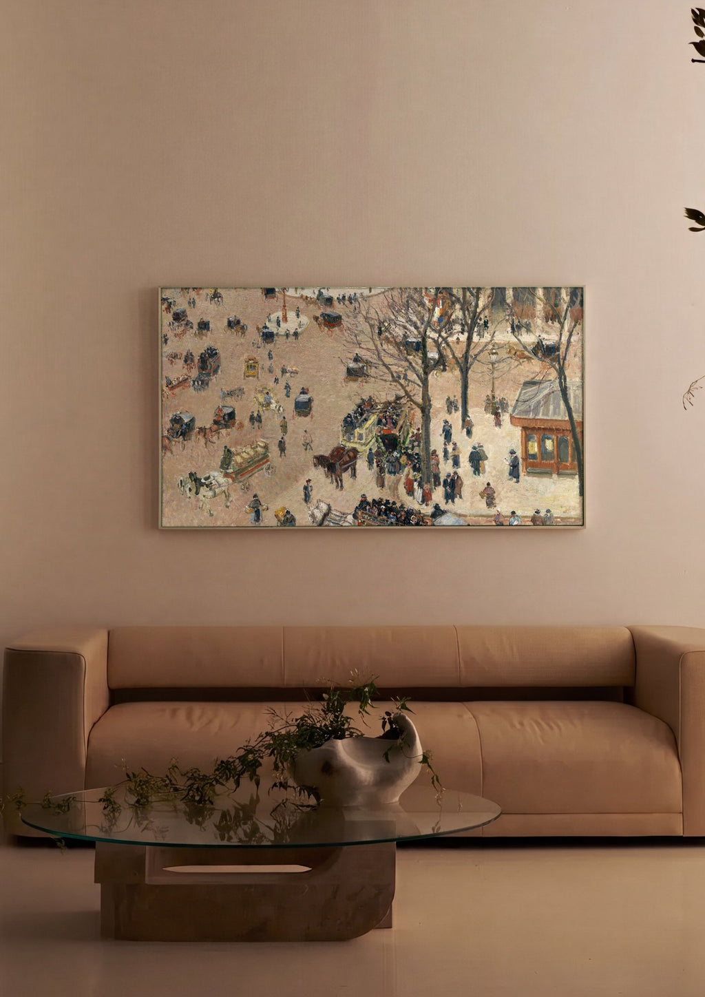 Quadro Decorativo Boulevard Montmartre - Pissarro em ambiente decorado