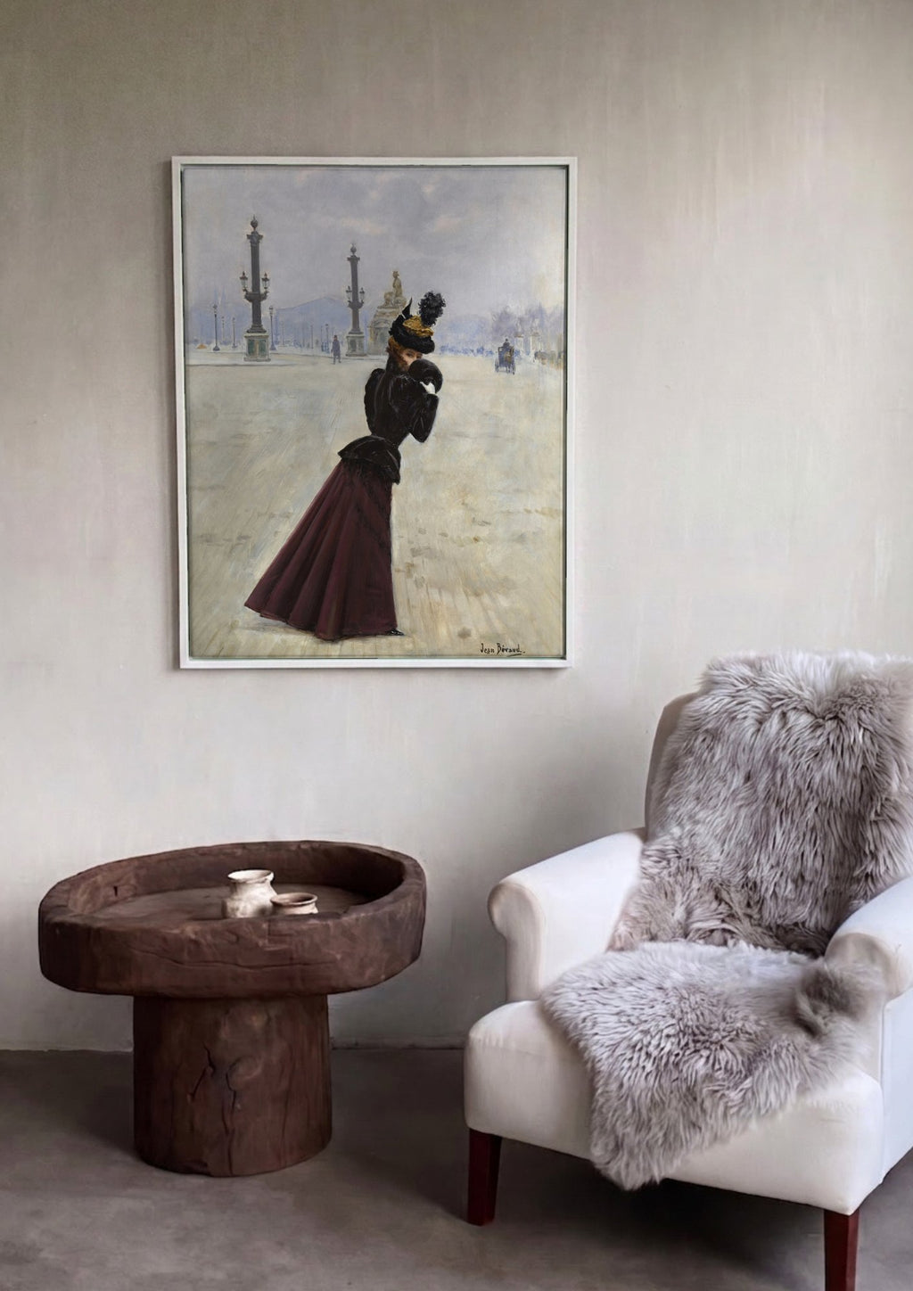Quadro Decorativo A Dama Misteriosa de Paris - Jean Béraud em ambiente decorado