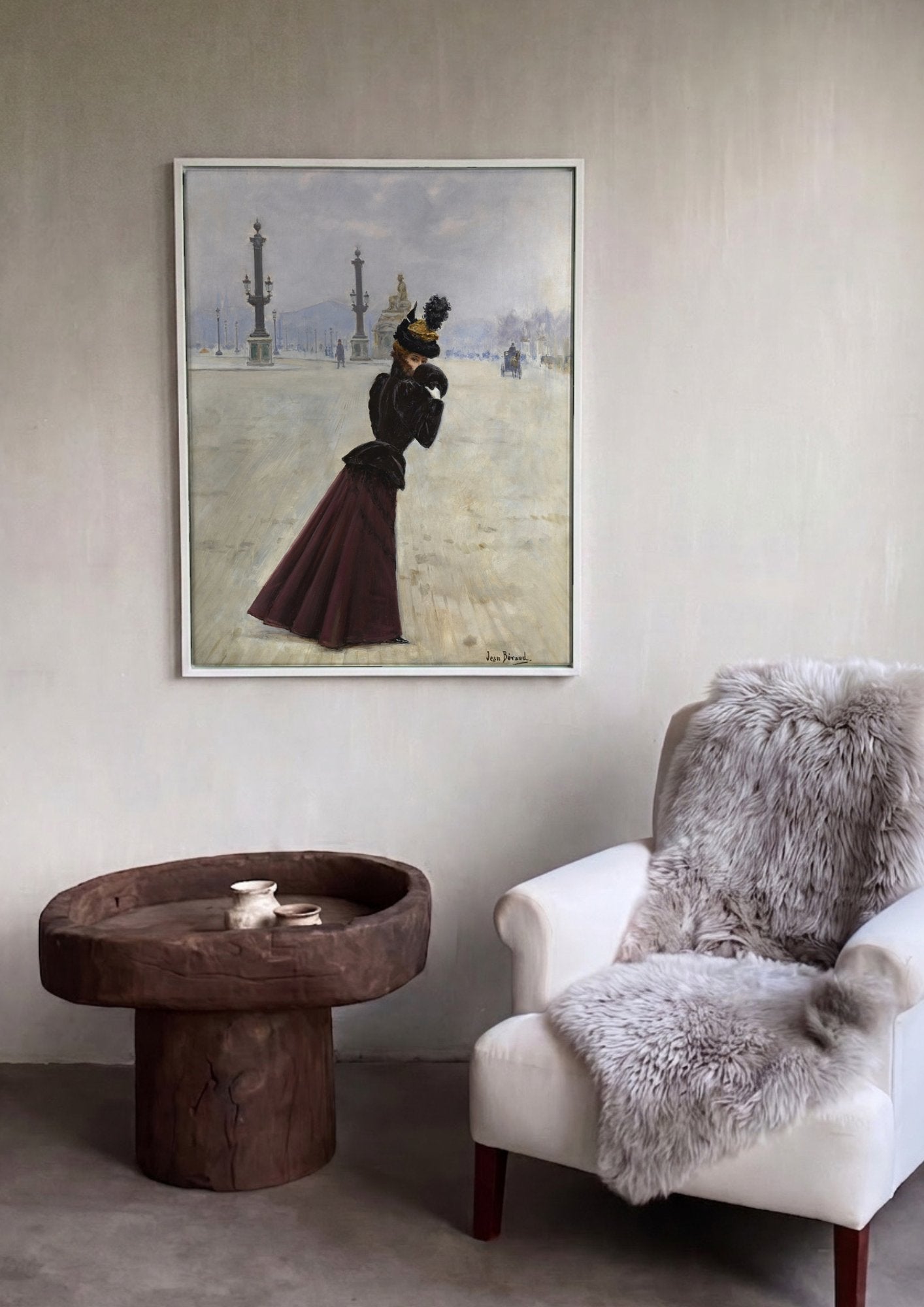 Quadro Decorativo A Dama Misteriosa de Paris - Jean Béraud em ambiente decorado