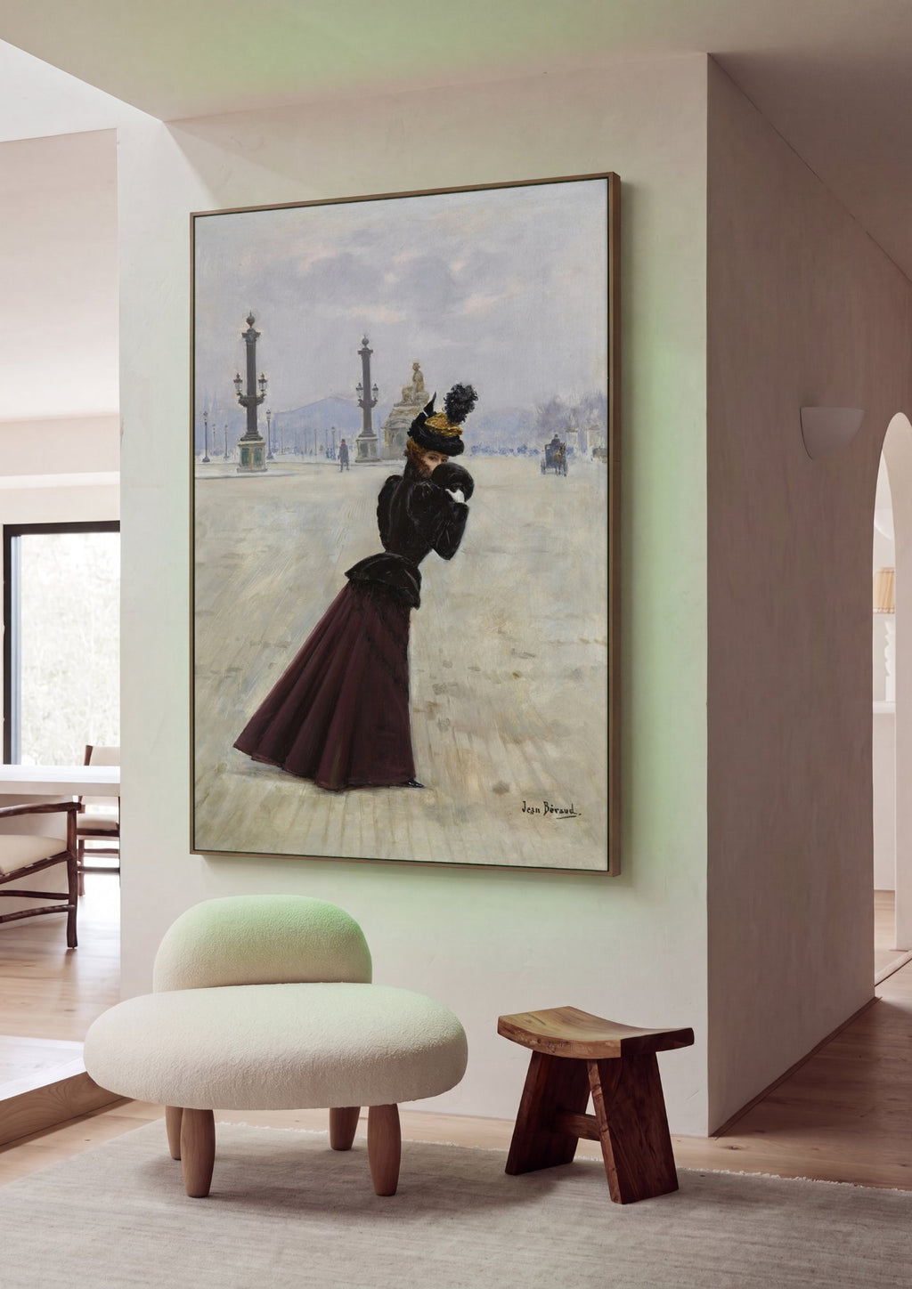 Quadro Decorativo A Dama Misteriosa de Paris - Jean Béraud em ambiente decorado