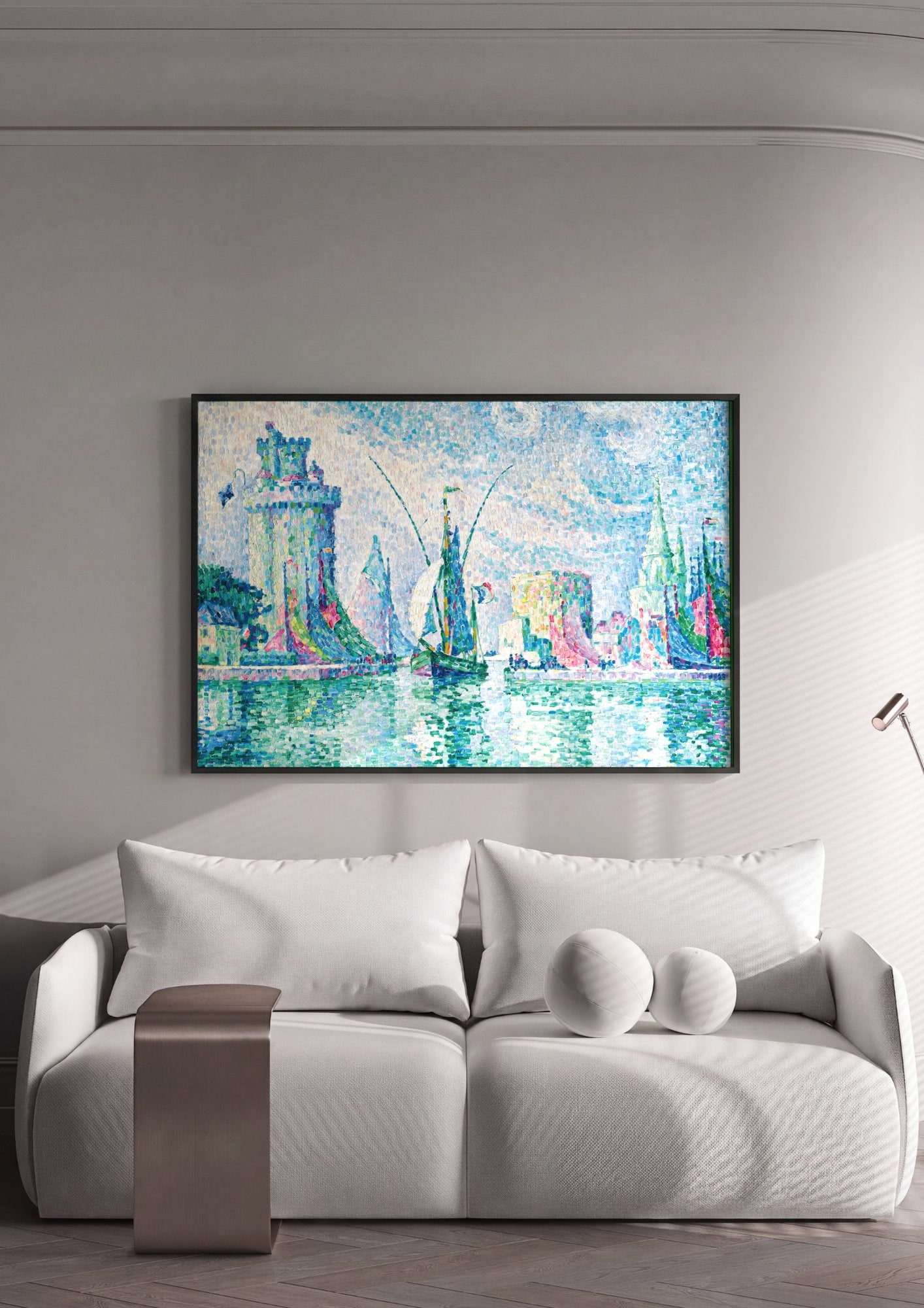 Quadro Decorativo Porto de La Rochelle - Paul Signac em ambiente decorado
