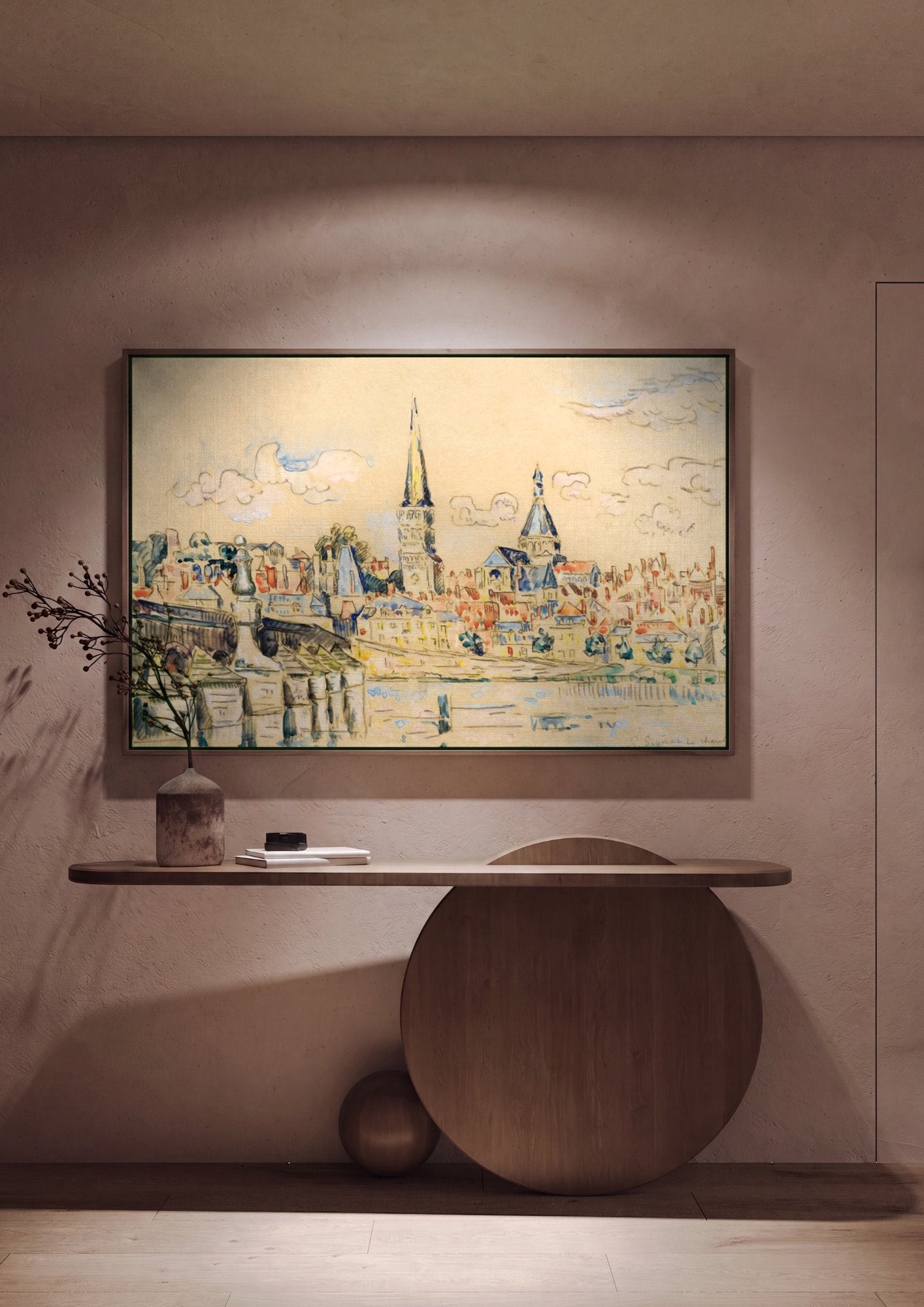 Quadro Decorativo La Charité-sur-Loire - Paul Signac em ambiente decorado