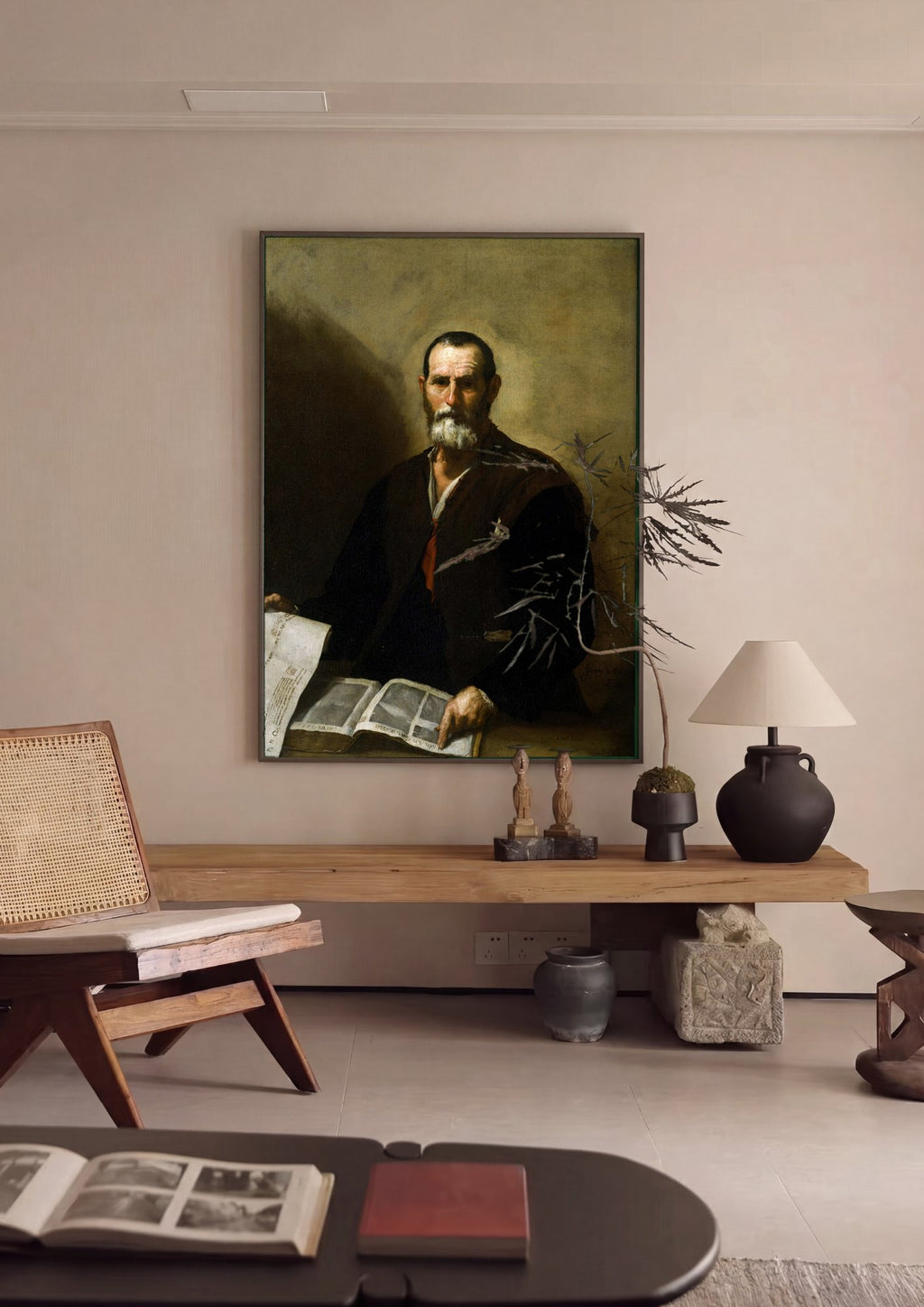 Quadro Decorativo O Geômetra - Jusepe de Ribera em ambiente decorado
