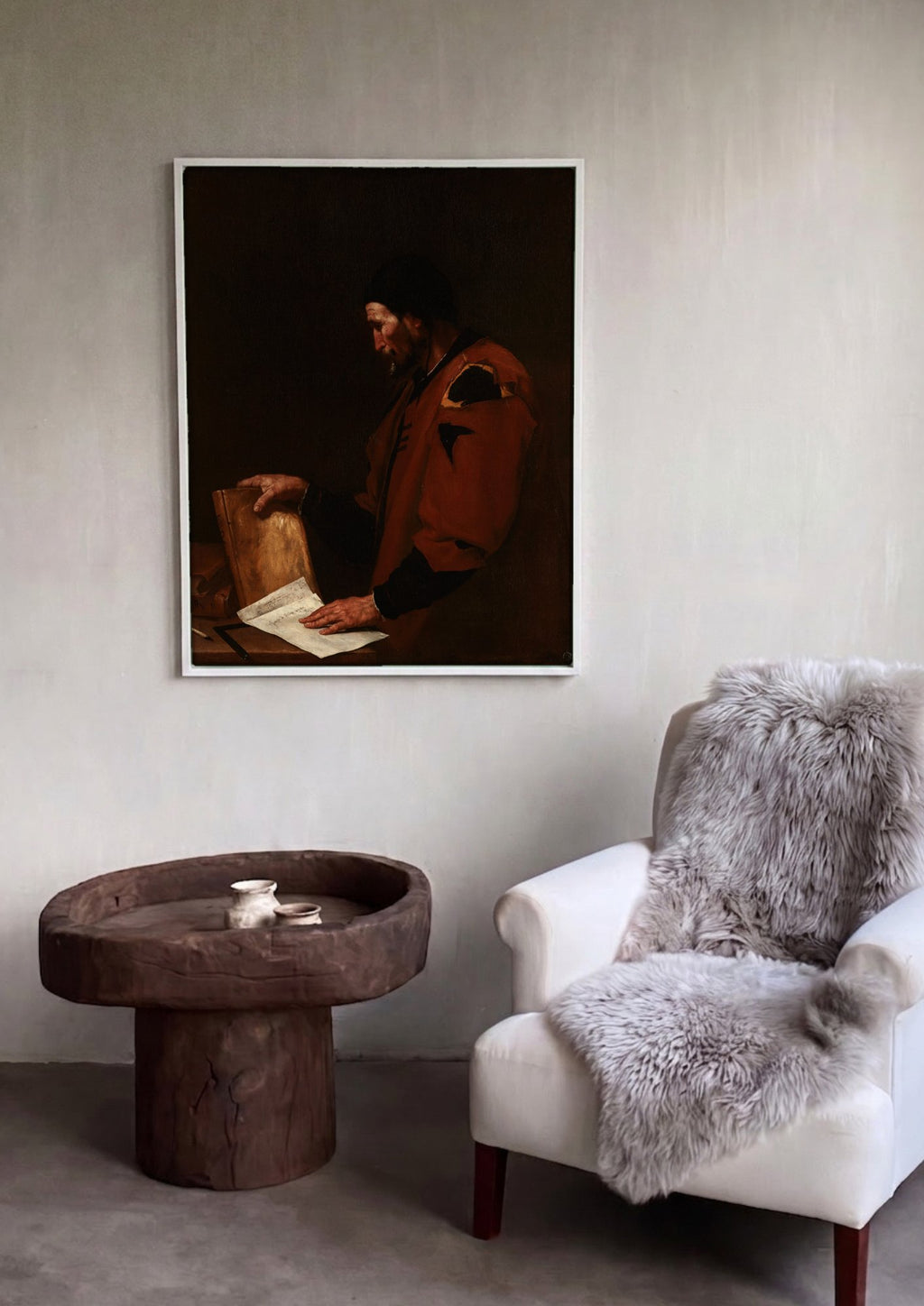 Quadro Decorativo O Geômetra - Jusepe de Ribera em ambiente decorado