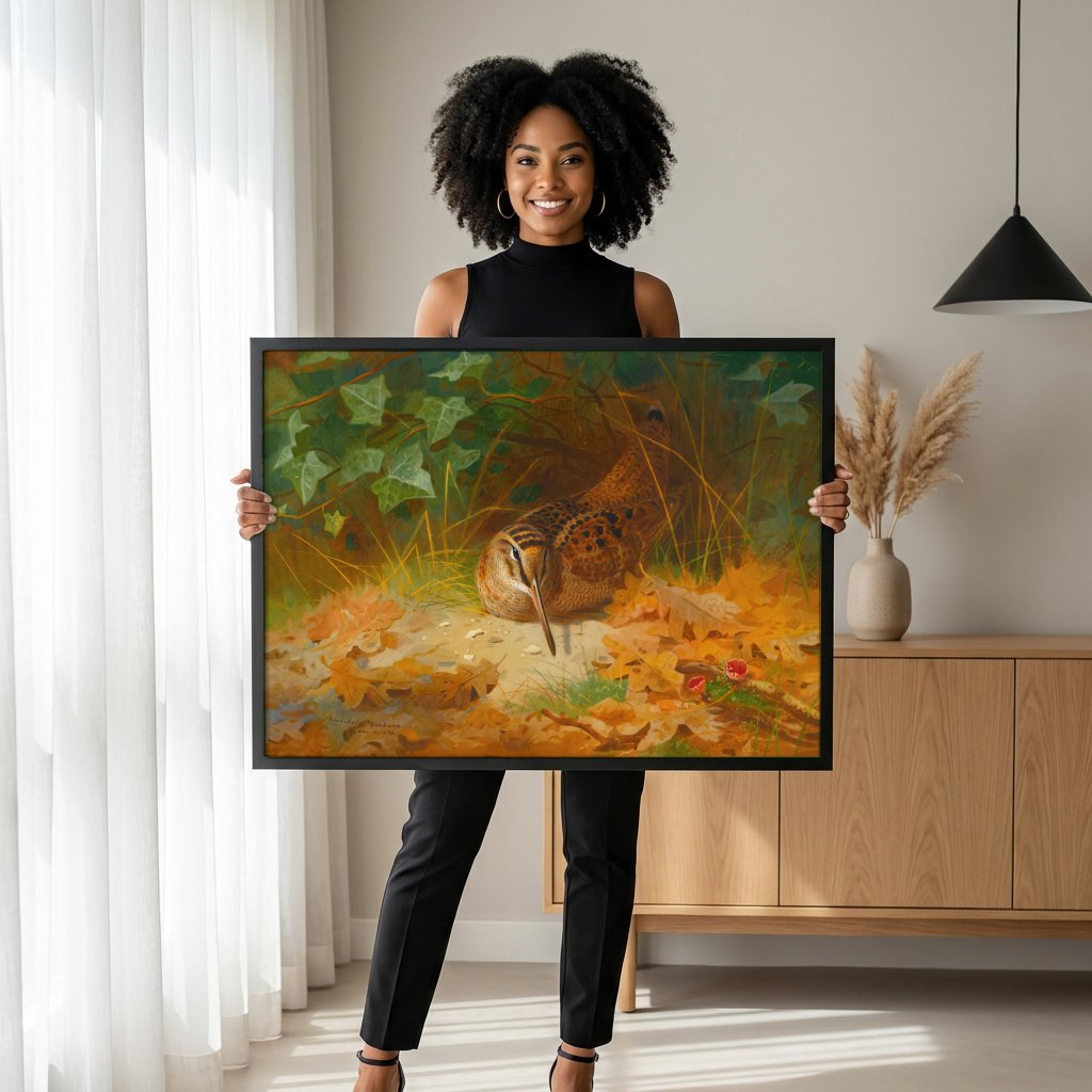 Quadro Decorativo A Agachada (The Snipe) - Thorburn com modelo em ambiente