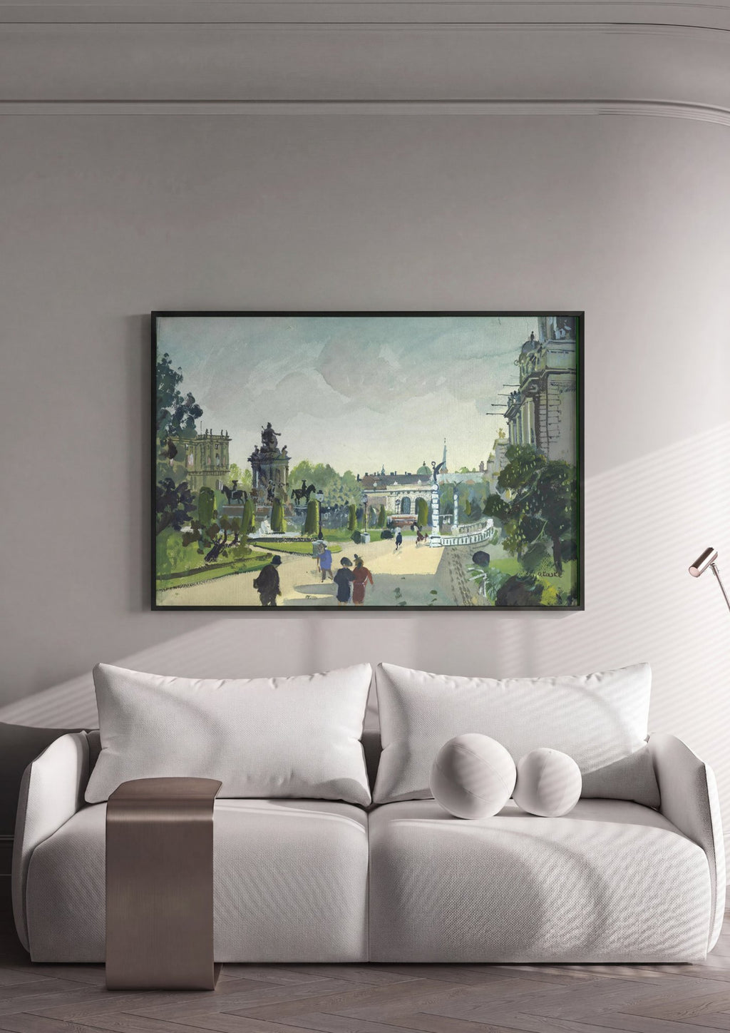 Quadro Decorativo Jardins do Belvedere, Viena - Oskar Laske em ambiente decorado