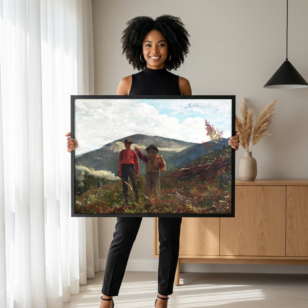 Quadro Decorativo The Adirondack Guide - Winslow Homer com modelo em ambiente