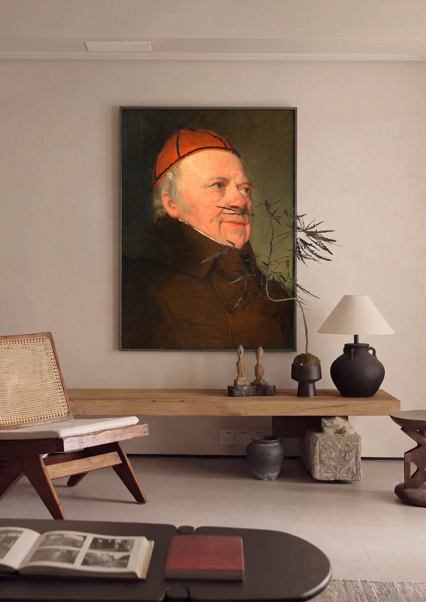 Quadro Decorativo Retrato de um Cardeal - Amerling em ambiente decorado