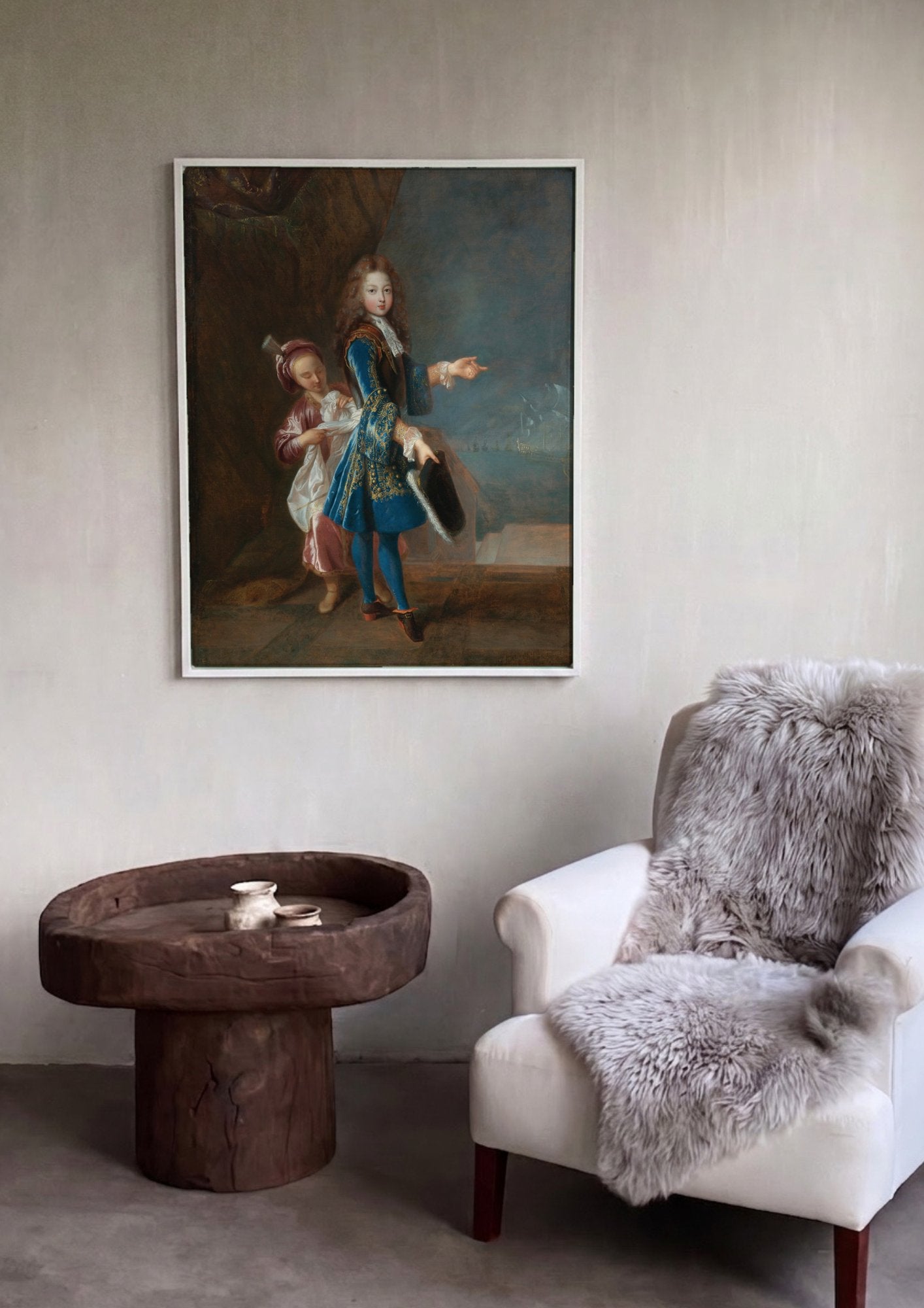 Quadro Decorativo Retrato de Menino - Jean François de Troy em ambiente decorado