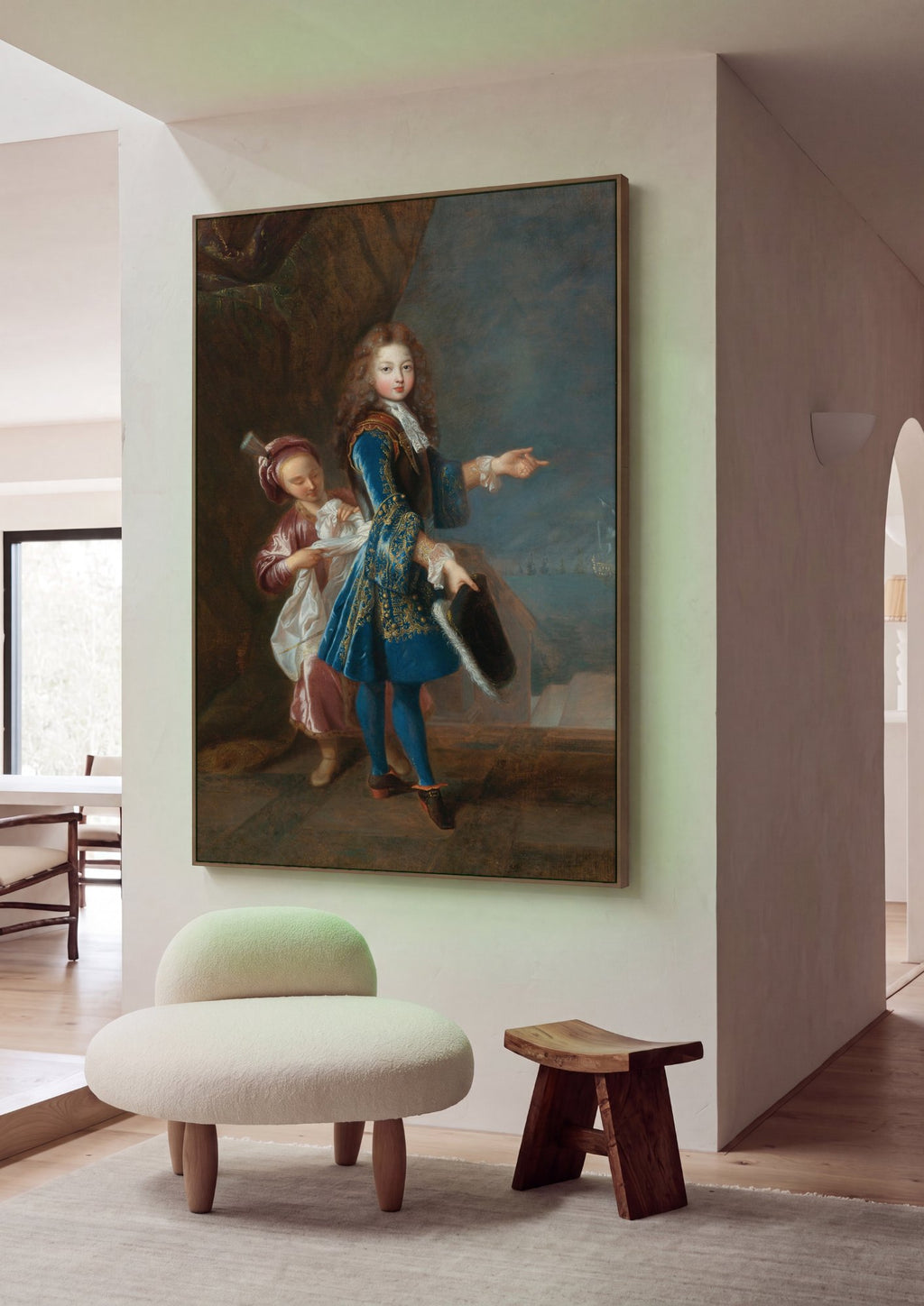 Quadro Decorativo Retrato de Menino - Jean François de Troy em ambiente decorado