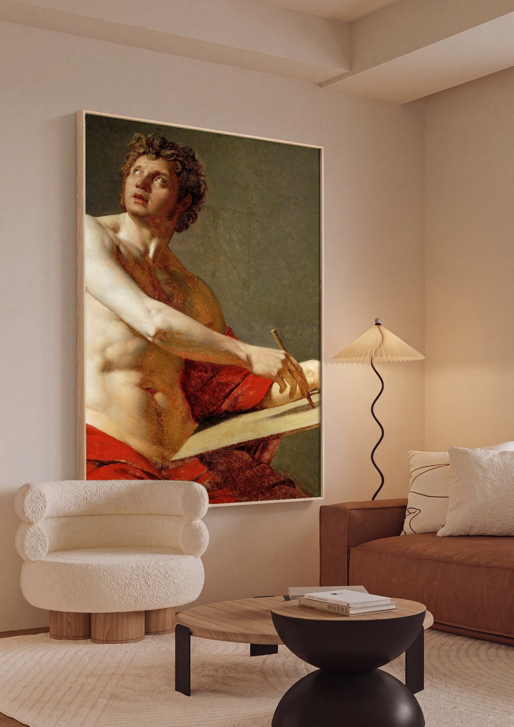 Quadro Decorativo Homem Escrevendo - Jean-Auguste Ingres em ambiente decorado