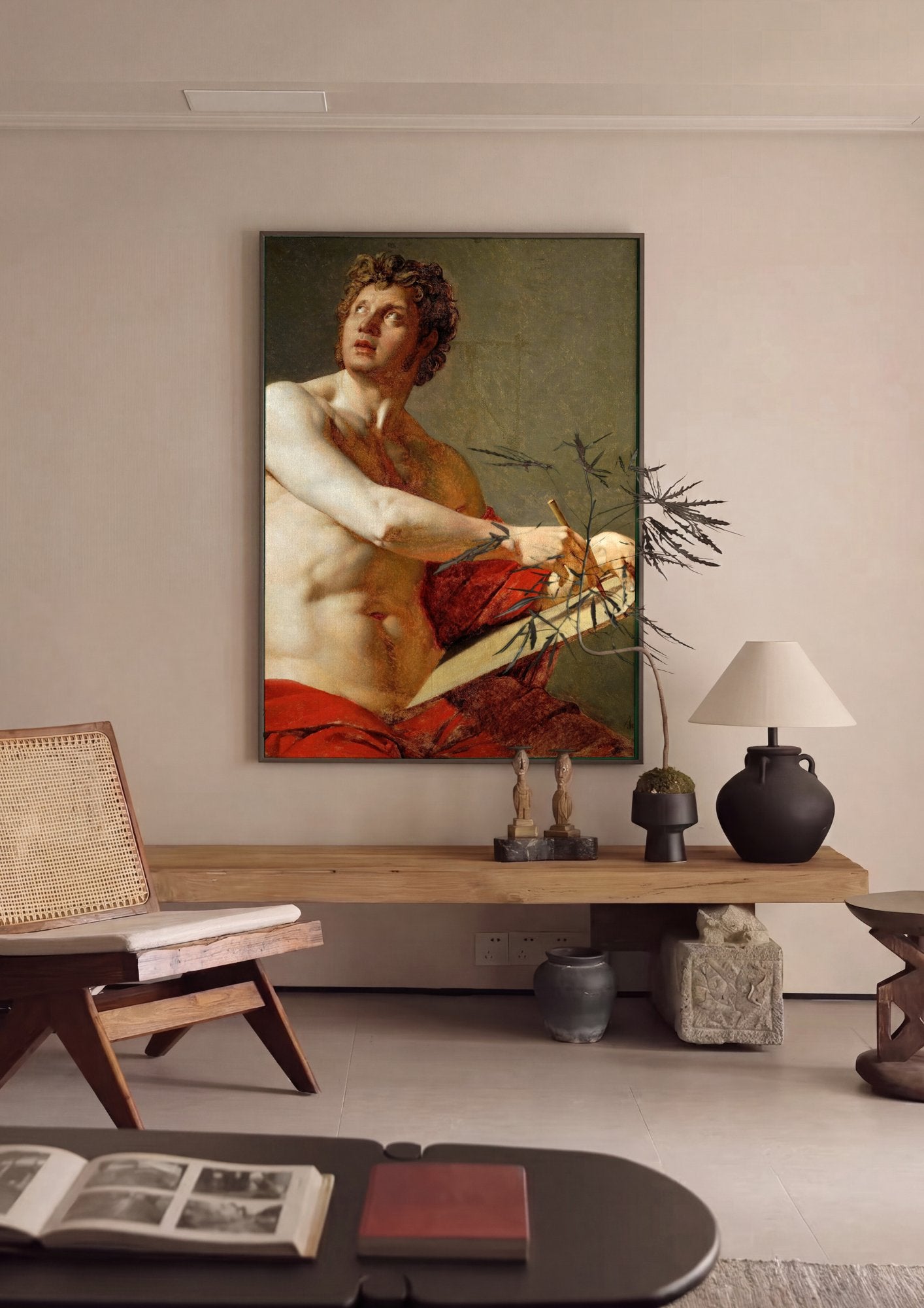 Quadro Decorativo Homem Escrevendo - Jean-Auguste Ingres em ambiente decorado