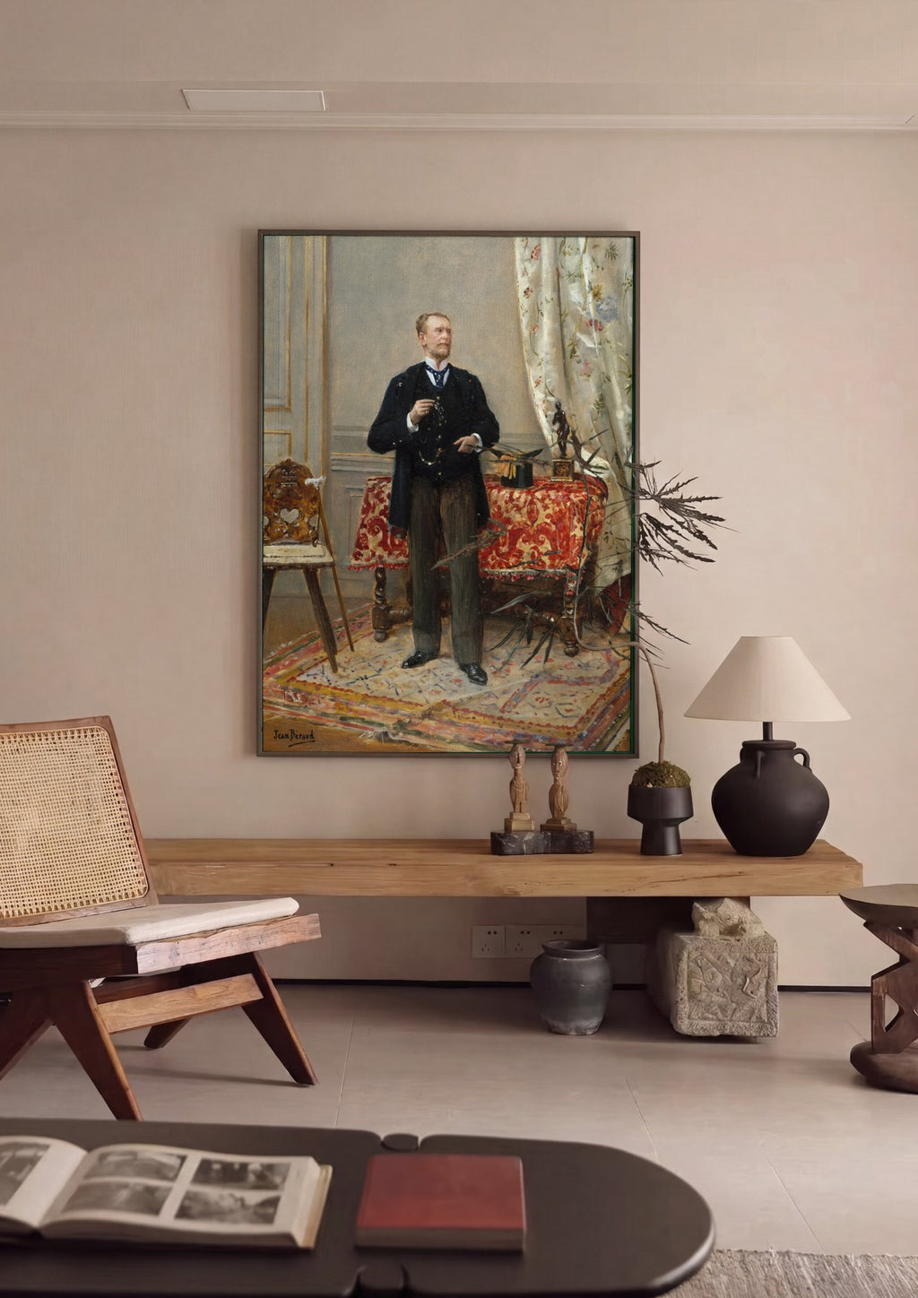 Quadro Decorativo 'O Amador de Arte' - Jean Béraud em ambiente decorado