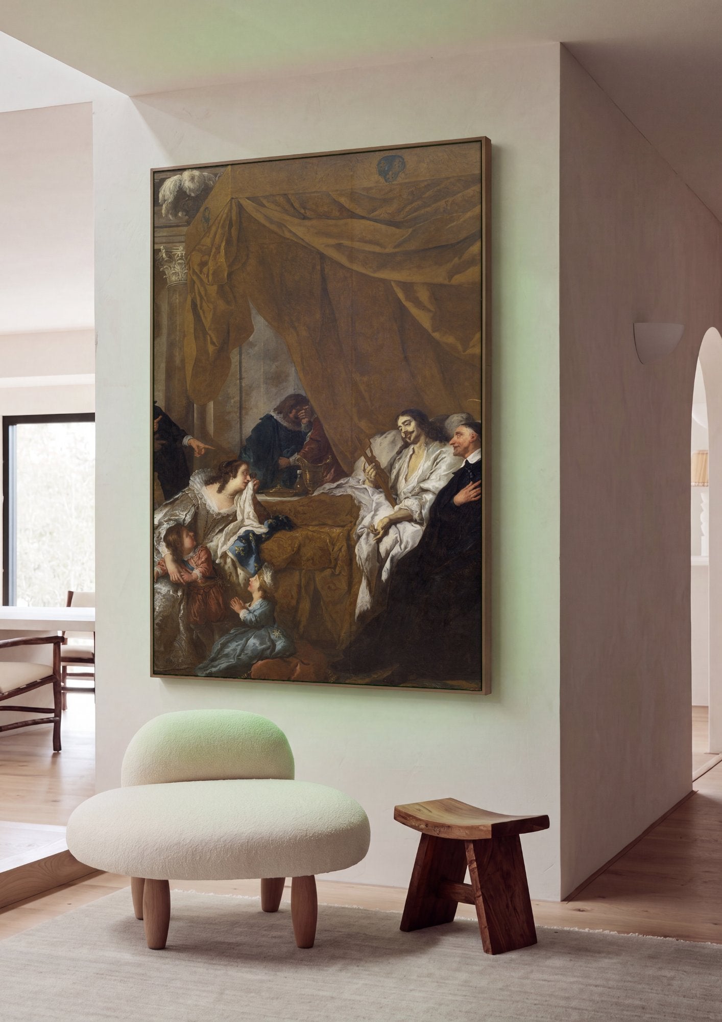Quadro Decorativo A Morte de Dario - Jean François de Troy em ambiente decorado