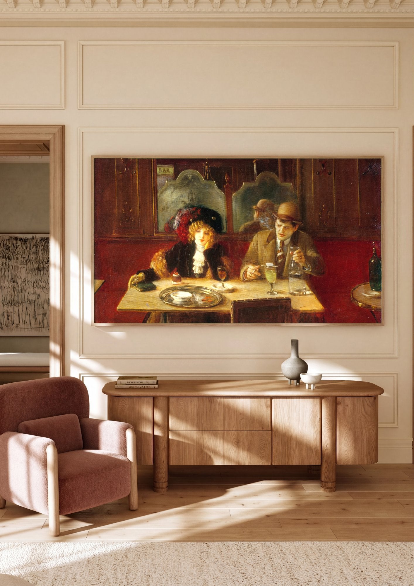 Quadro Decorativo A Taça de Absinto - Jean Béraud em ambiente decorado