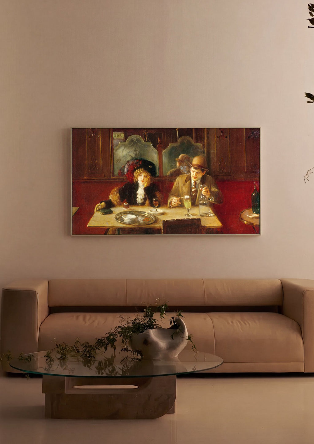 Quadro Decorativo A Taça de Absinto - Jean Béraud em ambiente decorado