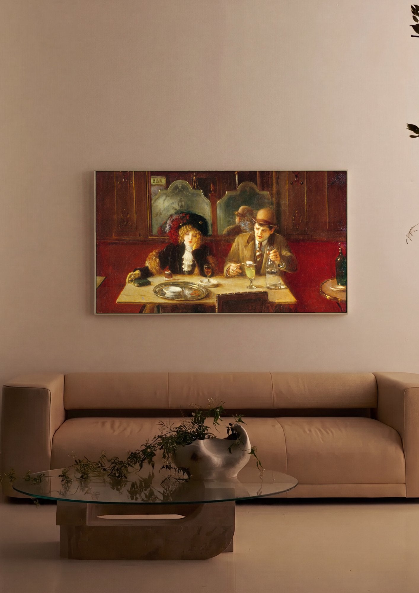 Quadro Decorativo A Taça de Absinto - Jean Béraud em ambiente decorado
