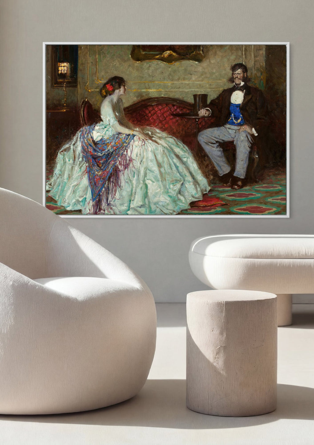 Quadro Decorativo A Conversa Íntima - Dean Cornwell em ambiente decorado