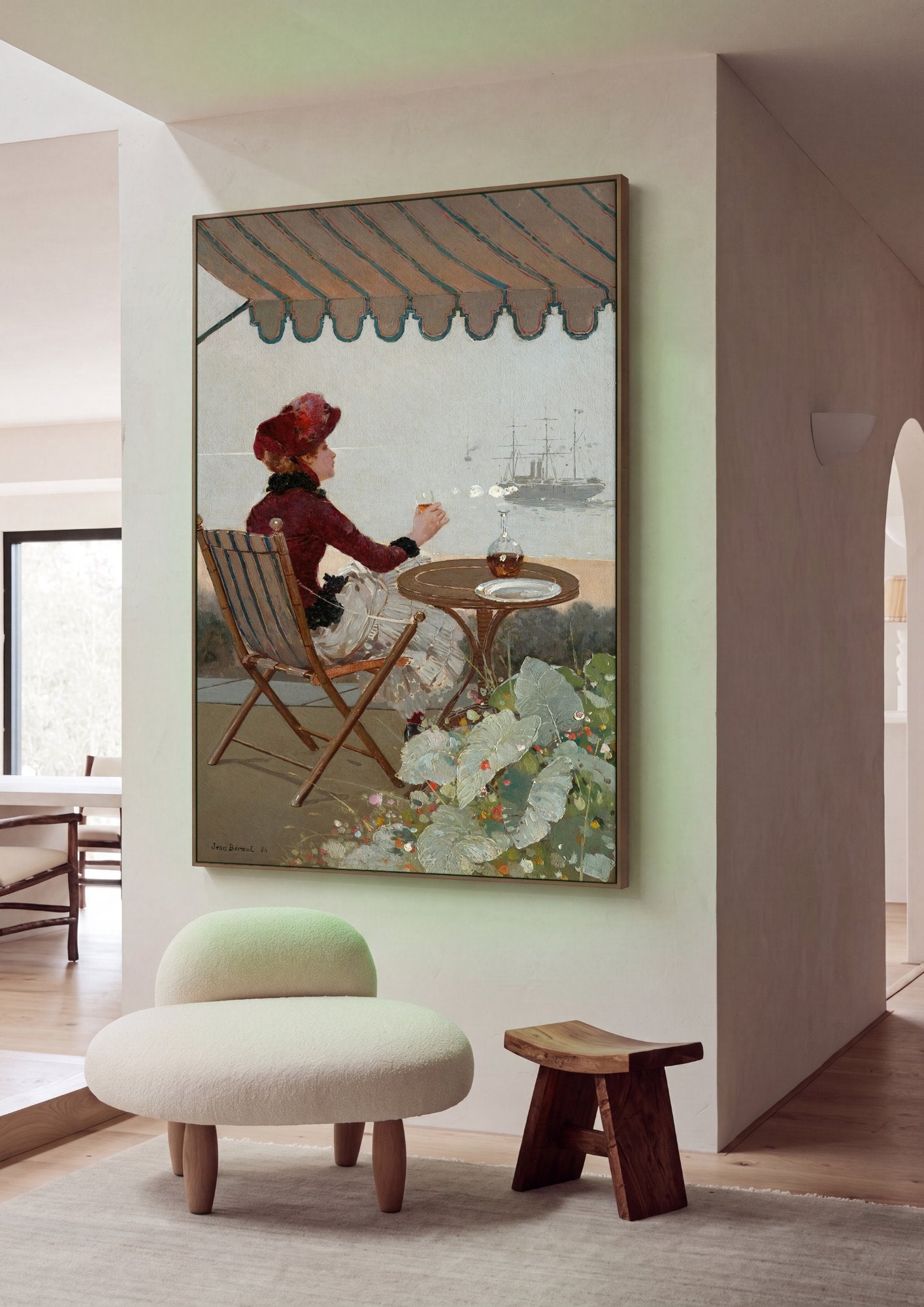 Quadro Decorativo A Dama no Terraço - Jean Béraud em ambiente decorado