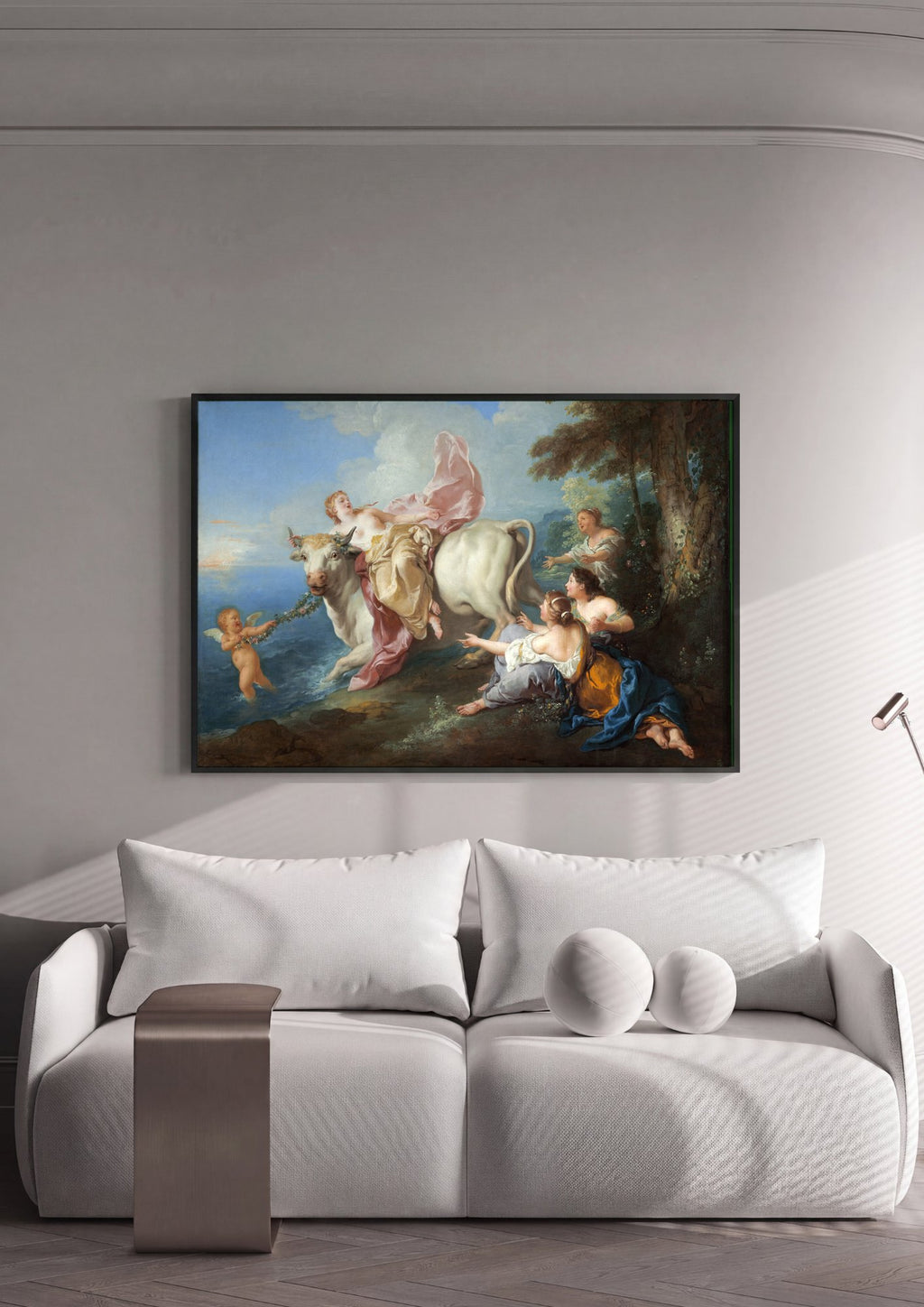 Quadro Decorativo O Rapto de Europa - Jean François de Troy em ambiente decorado