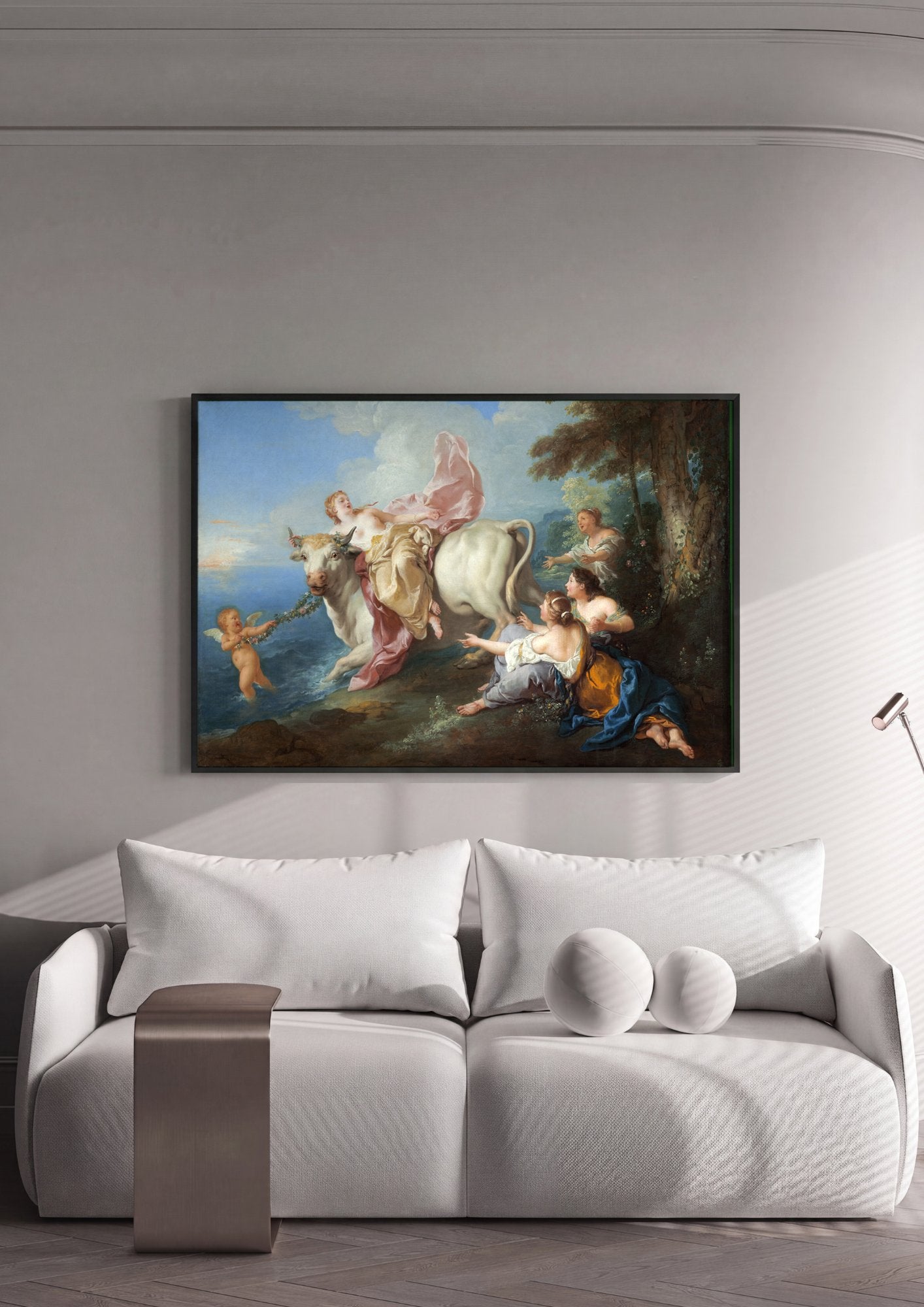 Quadro Decorativo O Rapto de Europa - Jean François de Troy em ambiente decorado