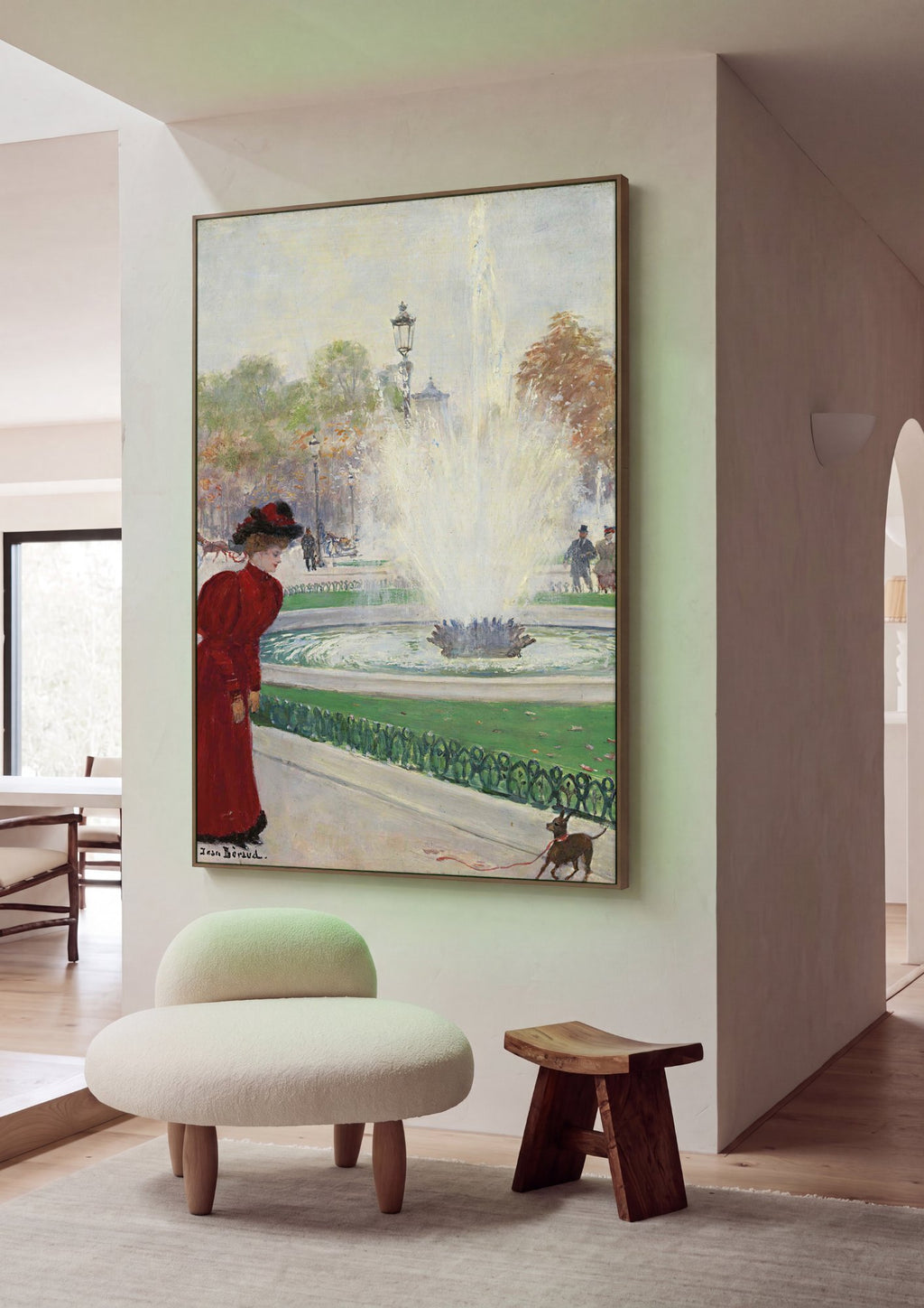 Quadro Decorativo A Fonte do Parque - Jean Béraud em ambiente decorado