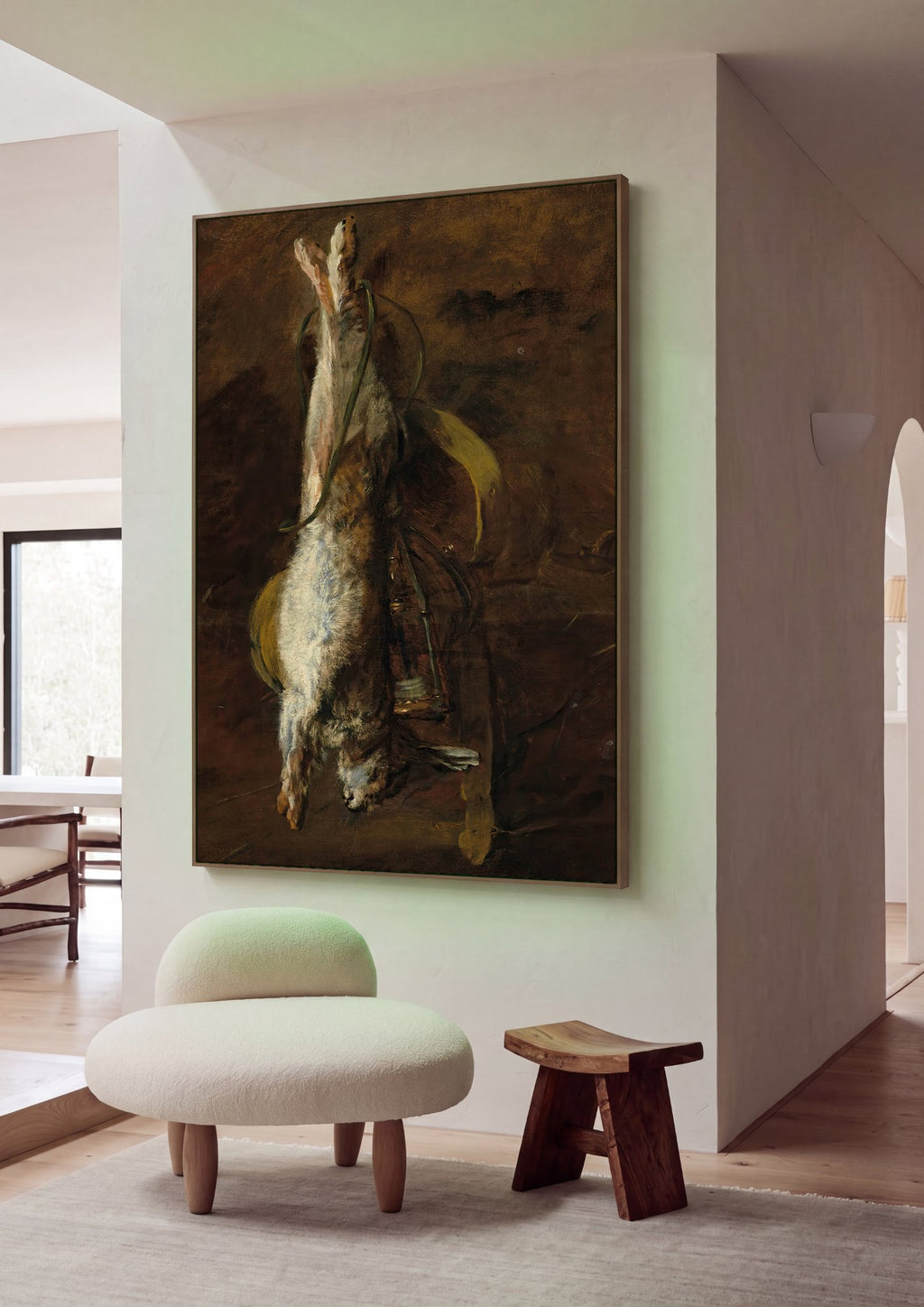 Quadro Decorativo A Lebre Pendurada - Jean Siméon Chardin em ambiente decorado