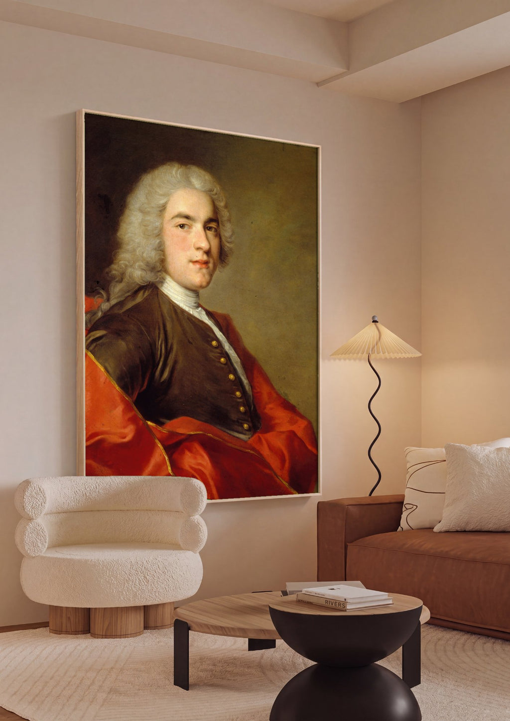 Quadro Decorativo Retrato de Homem - Jean-Marc Nattier em ambiente decorado