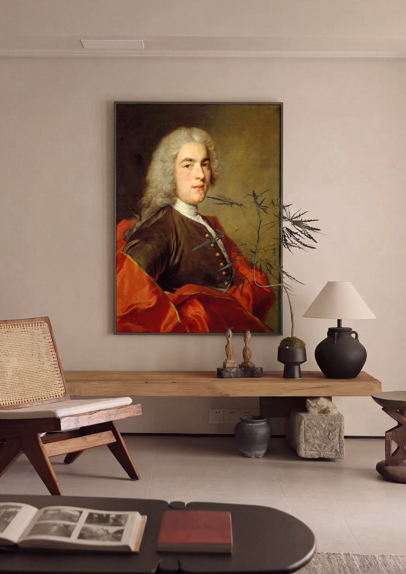 Quadro Decorativo Retrato de Homem - Jean-Marc Nattier em ambiente decorado