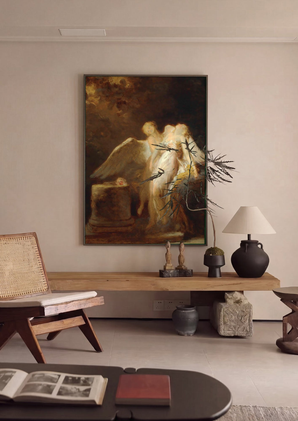 Quadro Decorativo A Morte de Adônis - Jean Honoré Fragonard em ambiente decorado