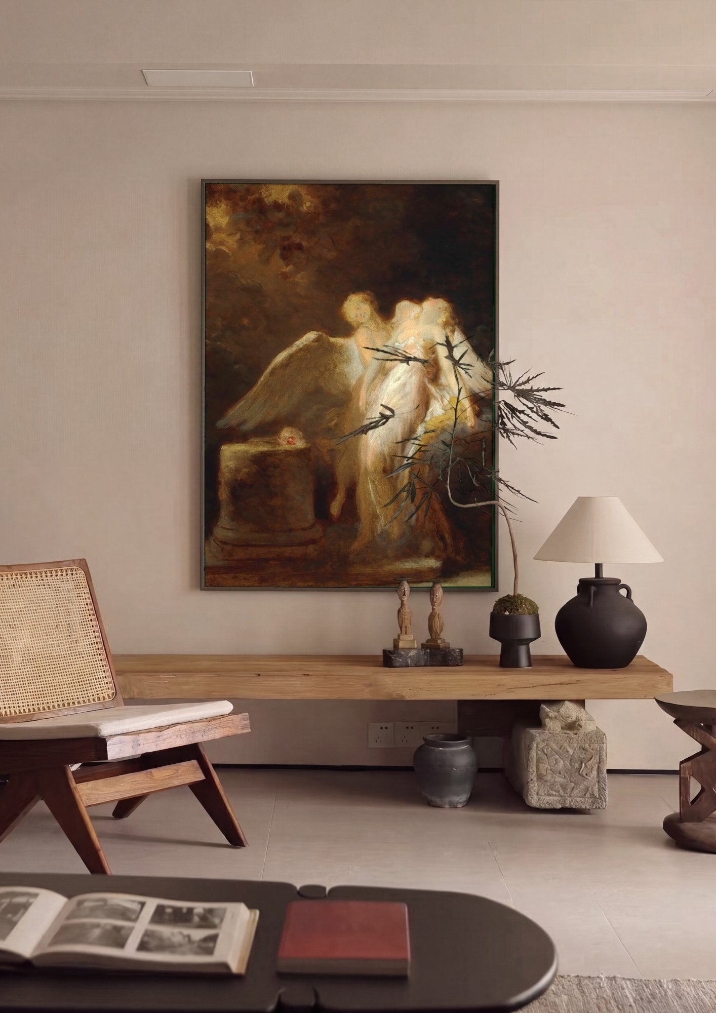 Quadro Decorativo A Morte de Adônis - Jean Honoré Fragonard em ambiente decorado