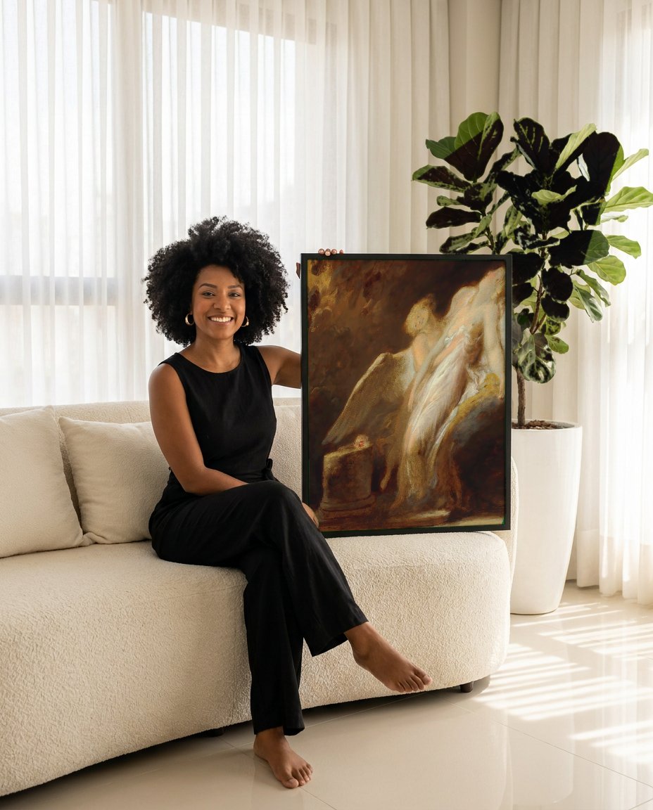 Quadro Decorativo A Morte de Adônis - Jean Honoré Fragonard com modelo em ambiente