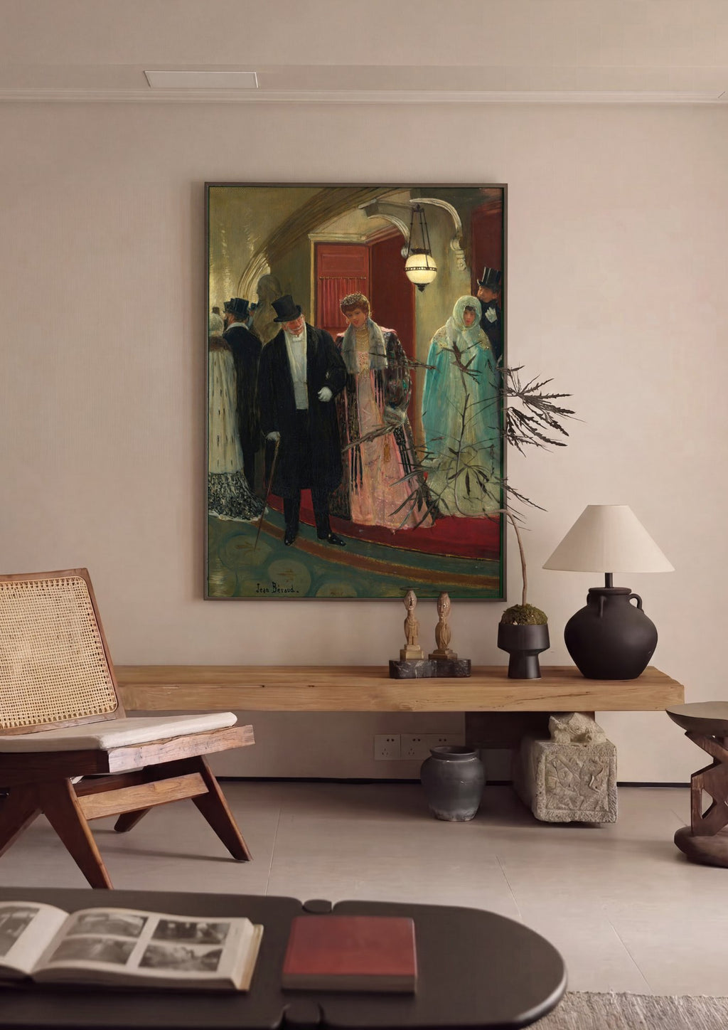 Quadro Decorativo A Saída do Teatro - Jean Béraud em ambiente decorado