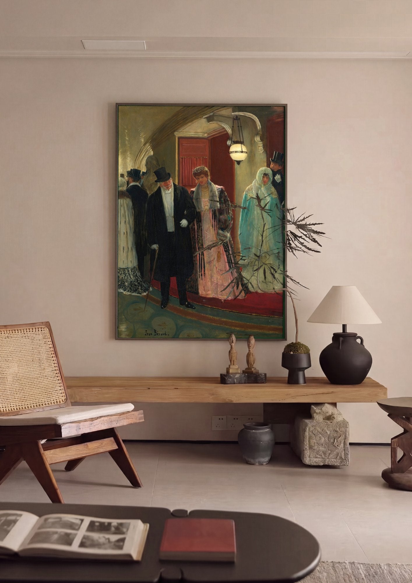 Quadro Decorativo A Saída do Teatro - Jean Béraud em ambiente decorado