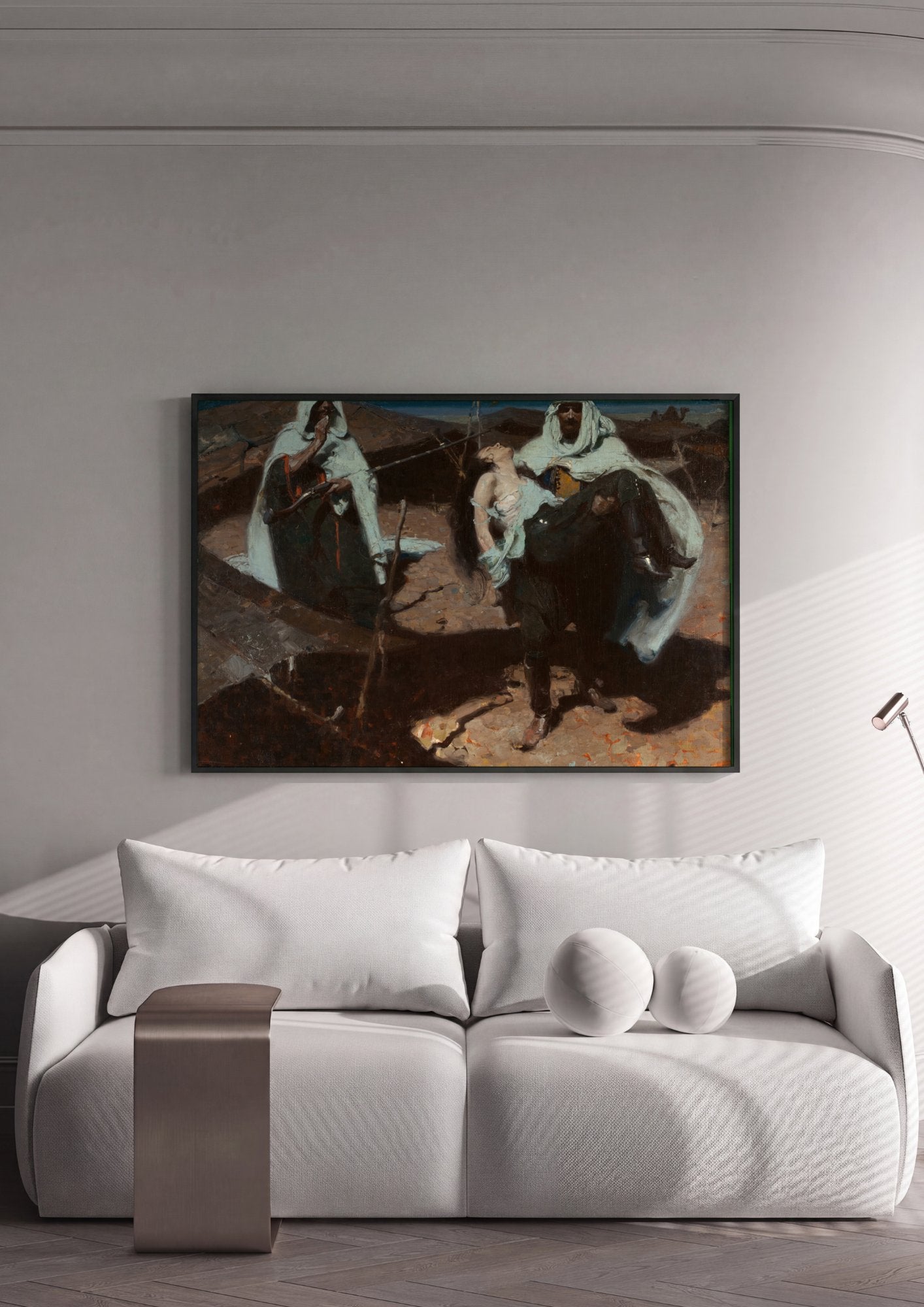 Quadro Decorativo A Fuga no Deserto - Dean Cornwell em ambiente decorado