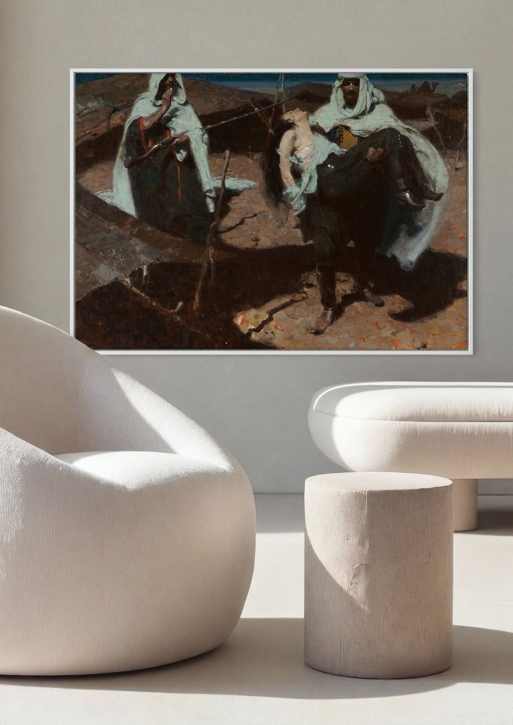 Quadro Decorativo A Fuga no Deserto - Dean Cornwell em ambiente decorado